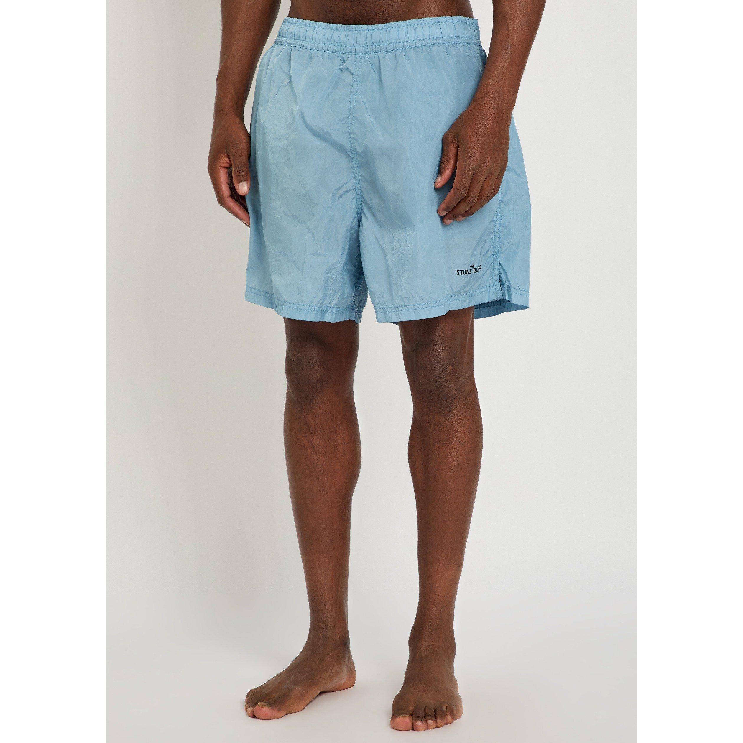 BLUE - Stone Island - Men's Camo Relaxed-Fit Swim Shorts - 2