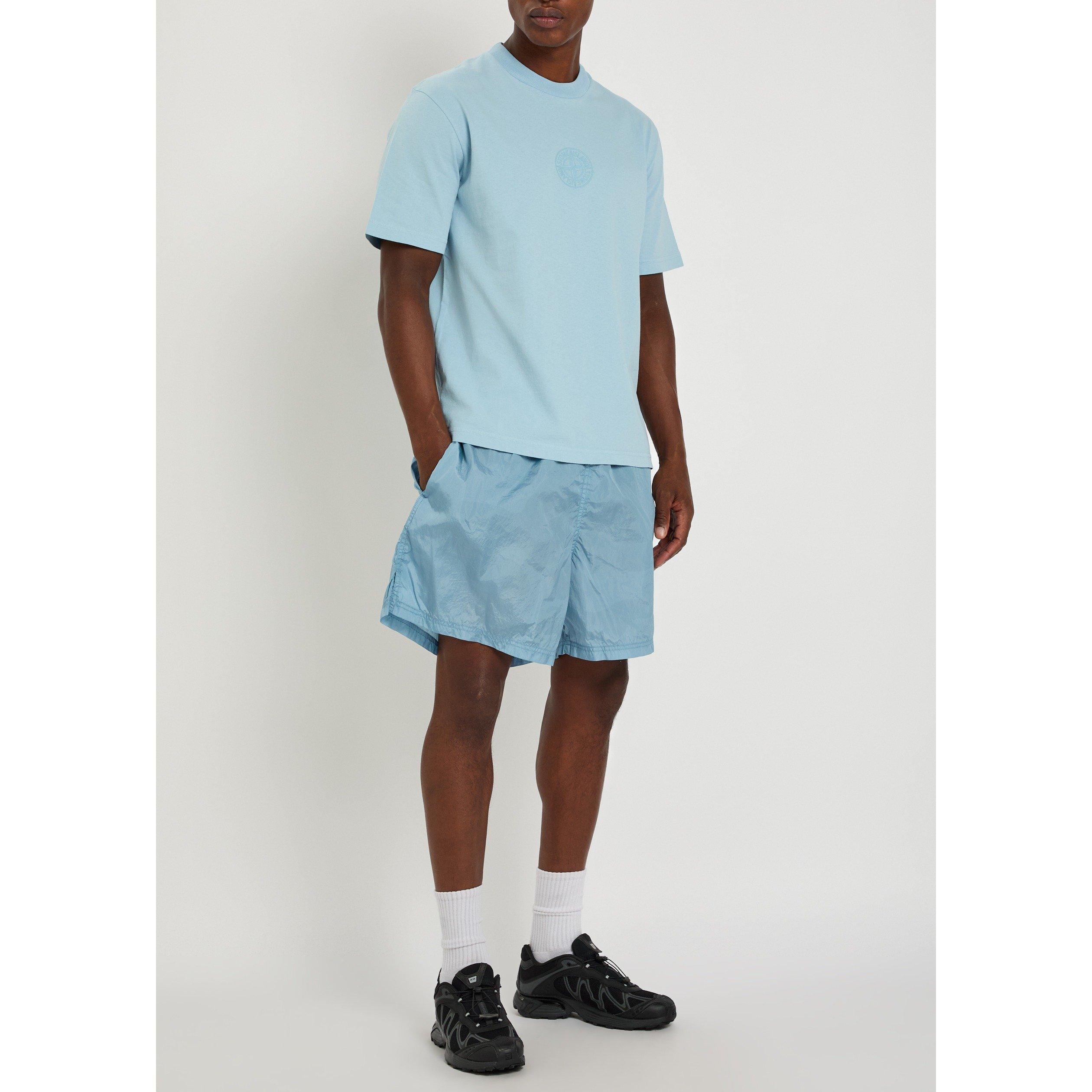 BLUE - Stone Island - Men's Camo Relaxed-Fit Swim Shorts - 5