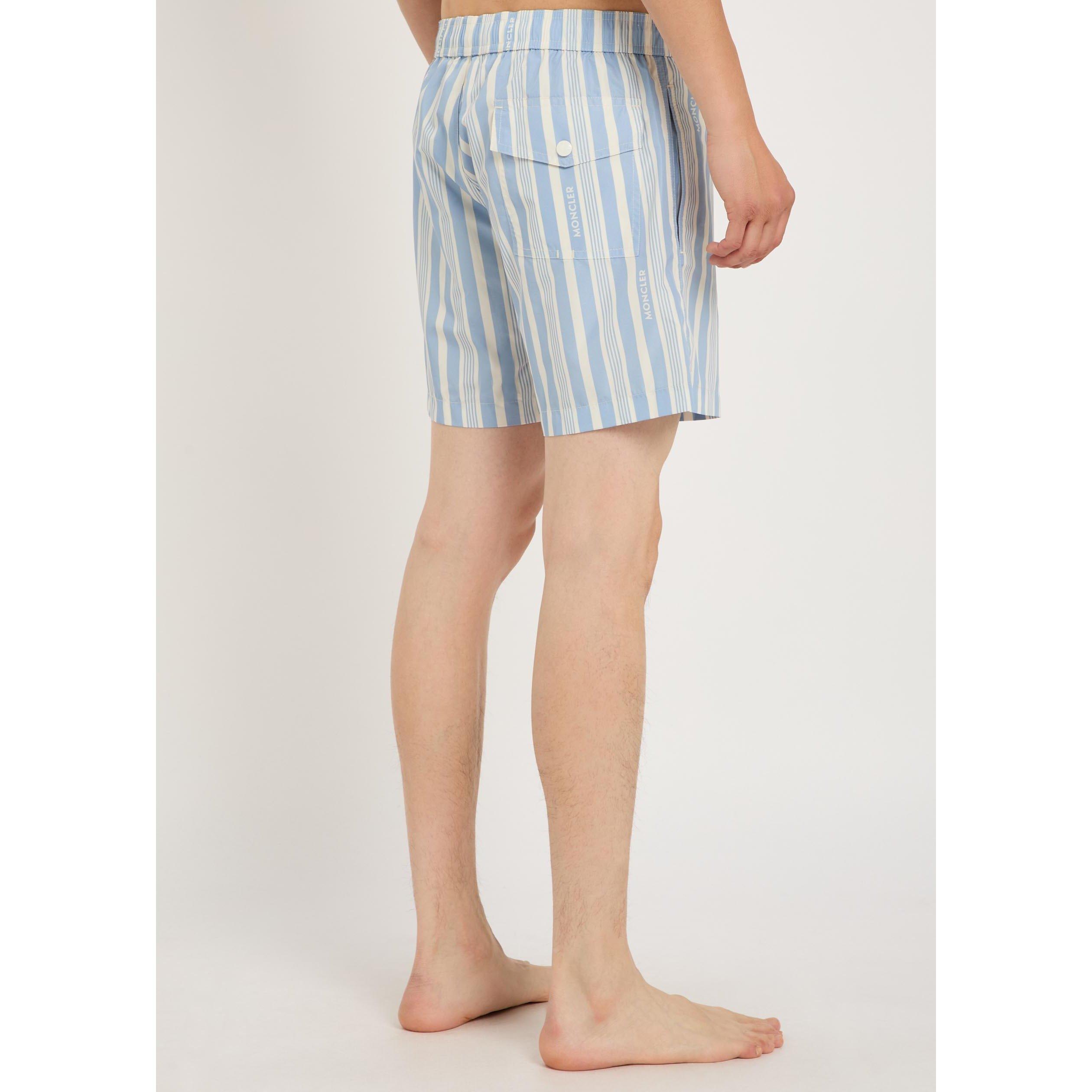 BLUE - Moncler - Men's Striped Swim Shorts - 3