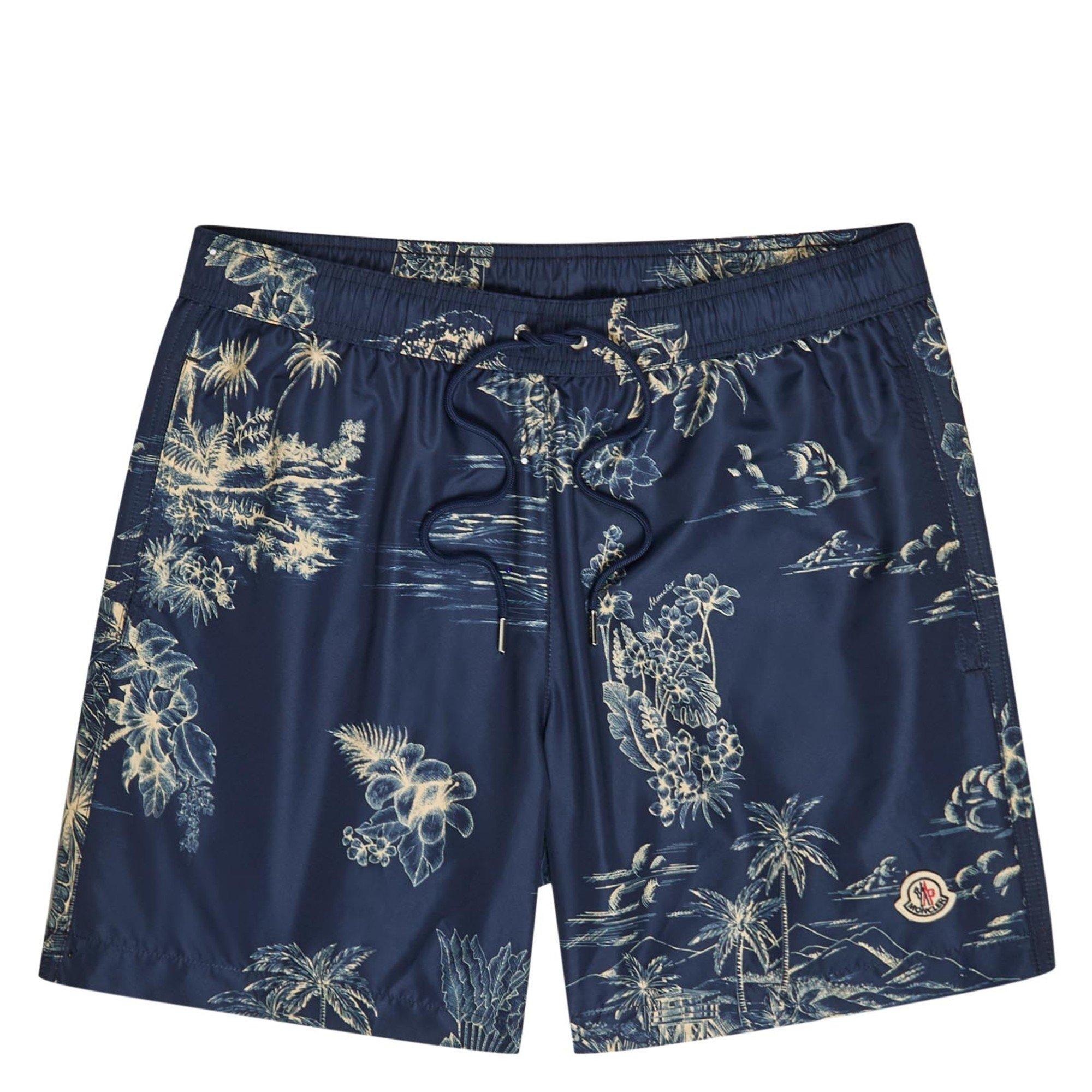 NAVY AND OTHER - Moncler - MON PRINT HAWAII SWIMSHORT - 1