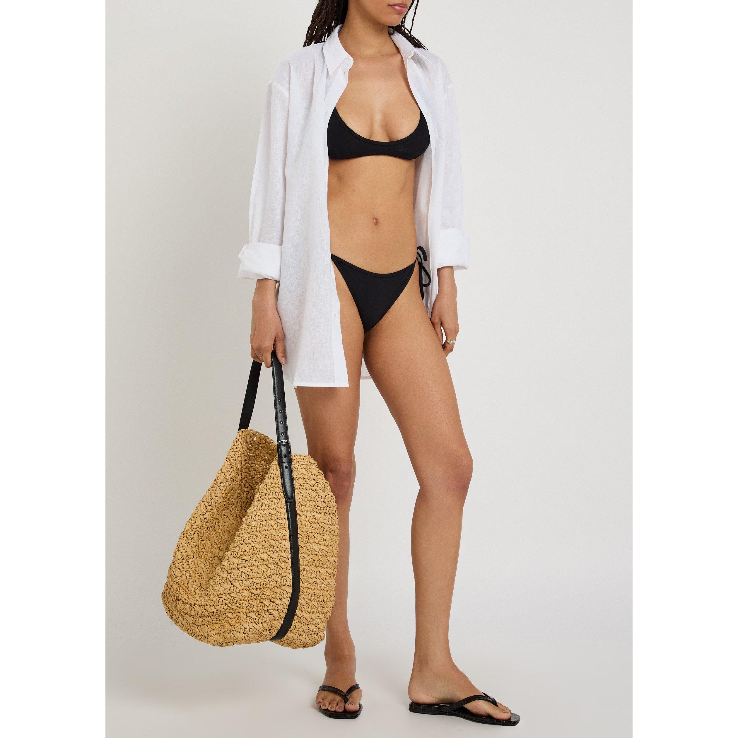 BLACK - Toteme - Women's Tie Side Bikini Bottoms - 5