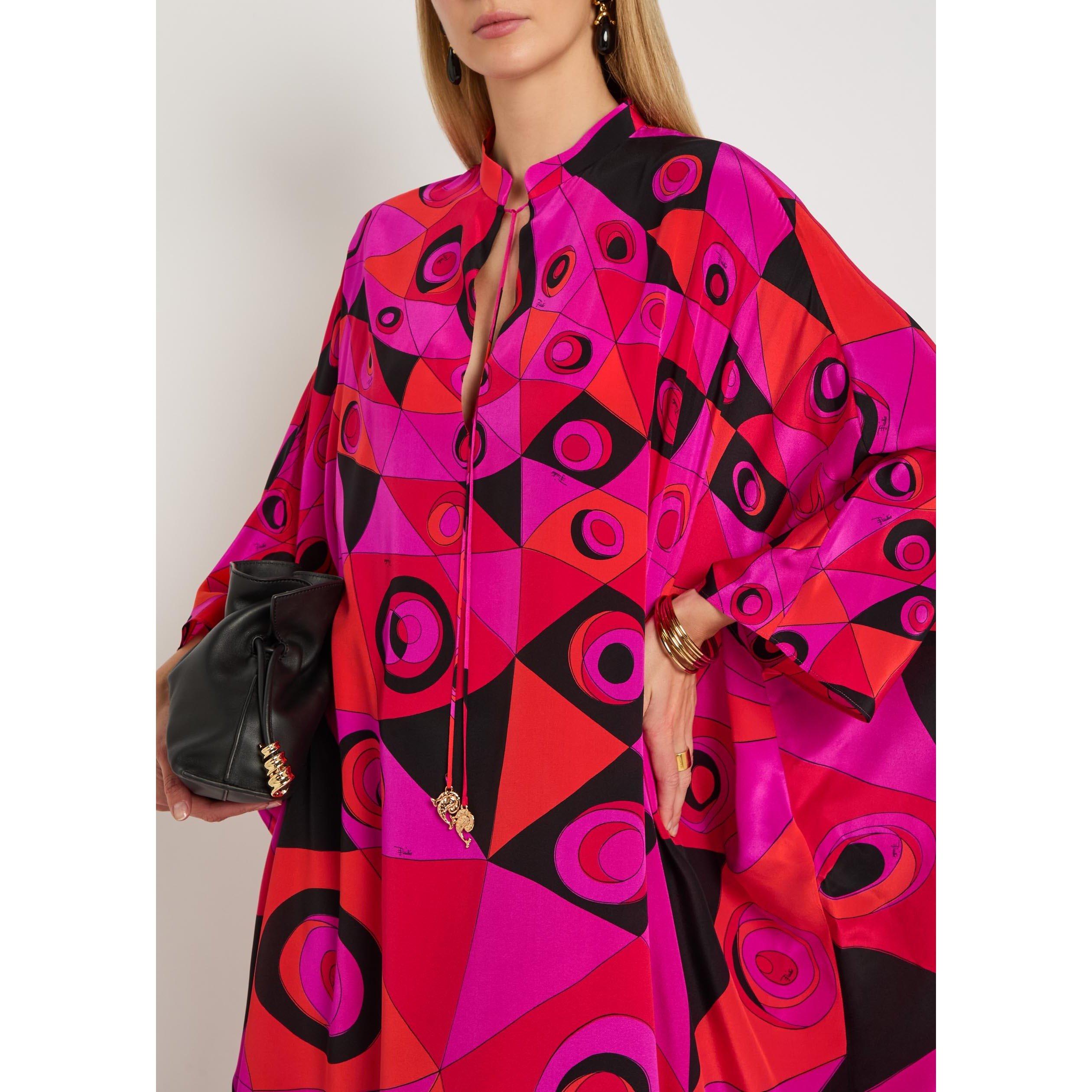 PINK AND OTHER - PUCCI - Women's Silk Relaxed-Fit Kaftan - 4
