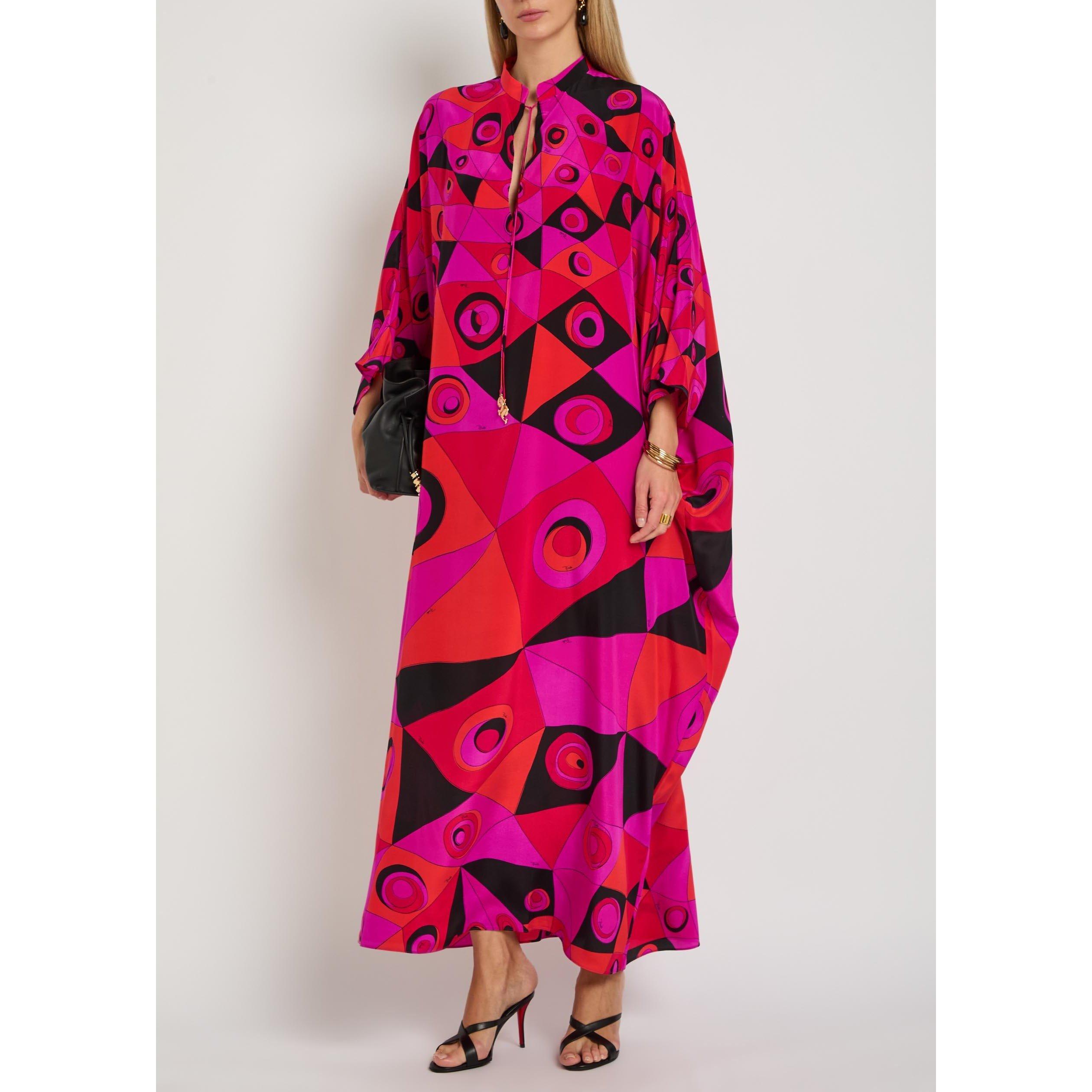PINK AND OTHER - PUCCI - Women's Silk Relaxed-Fit Kaftan - 5
