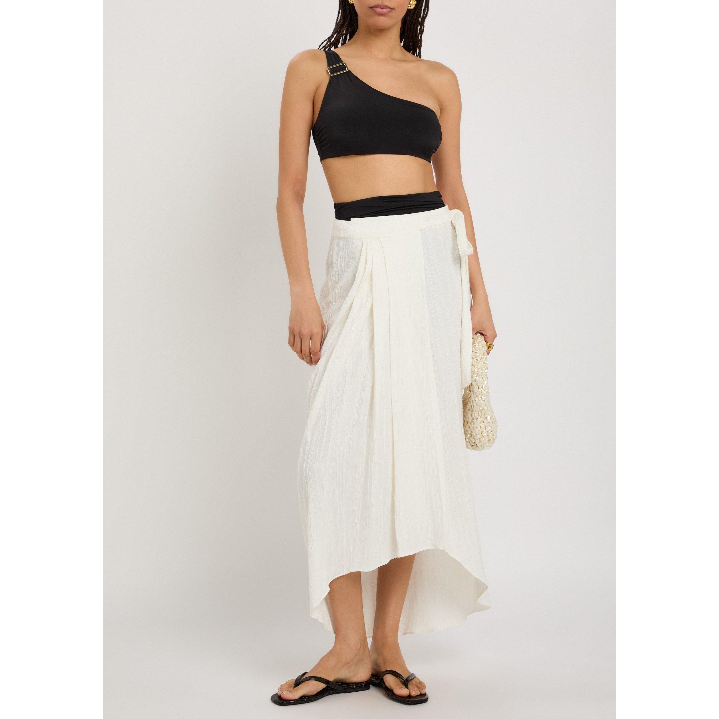 BLACK - Max Mara - Women's Ruched High-Waist Bikini Bottoms - 5
