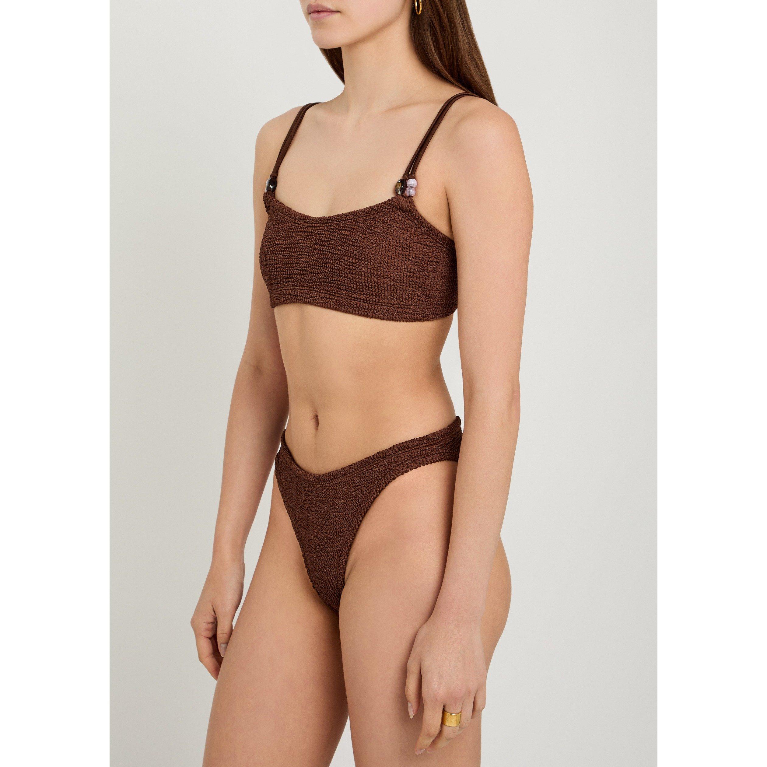 BROWN - Hunza G - B CASSIE BEADED BIKINI - 2