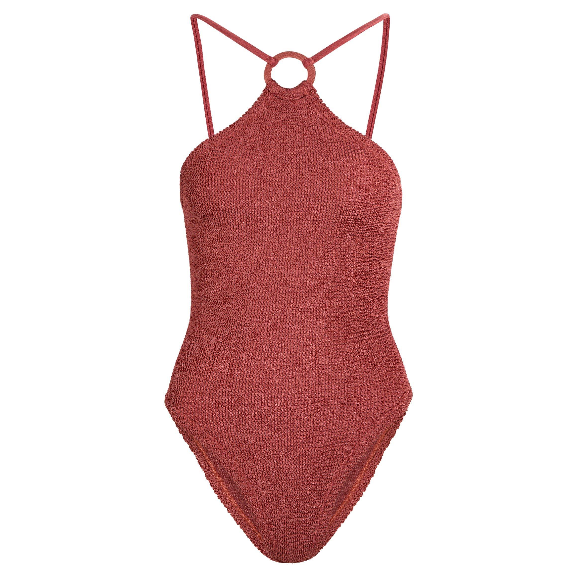 PINK - Hunza G - JASMINE SWIM W FABRIC HOO