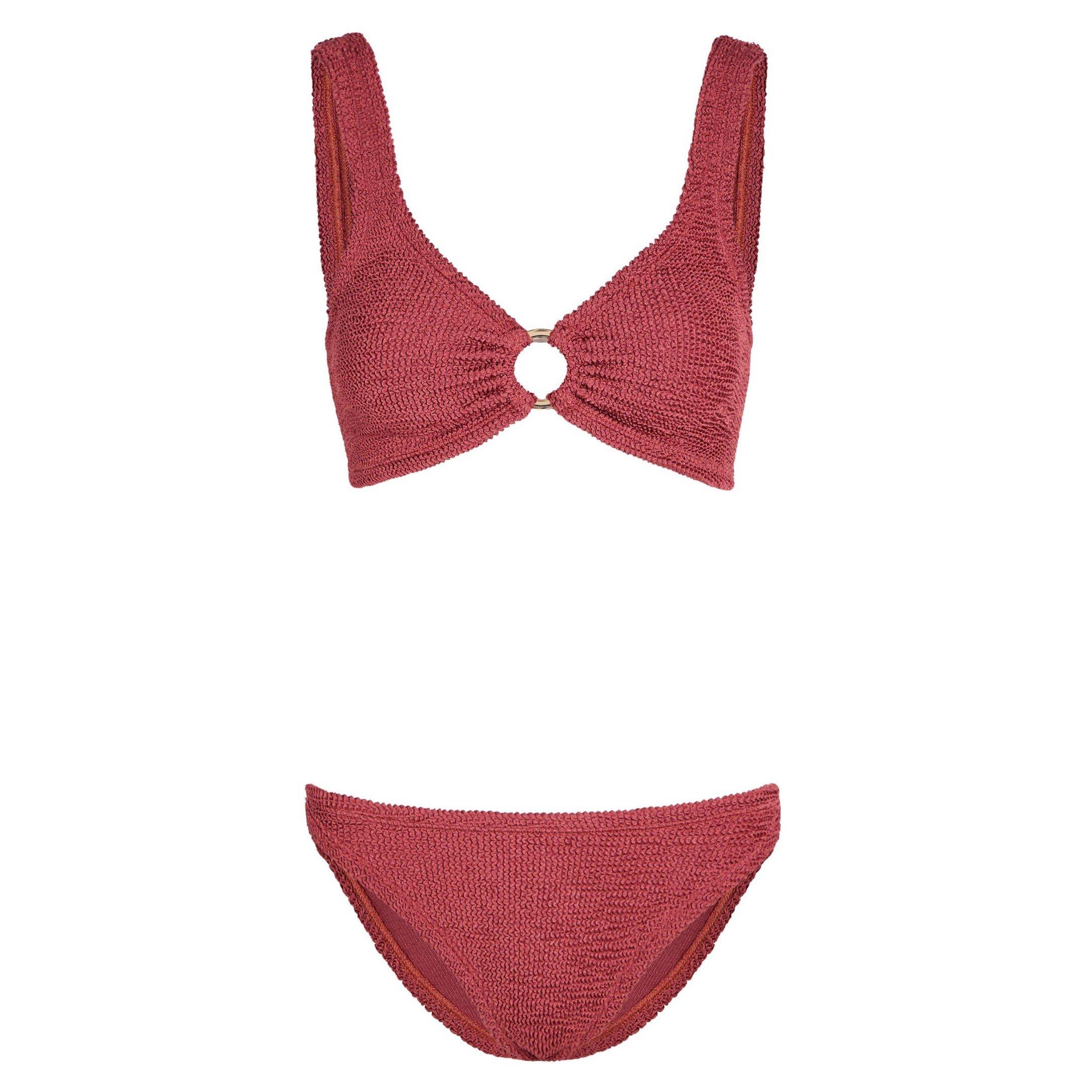 RUST - Hunza G - Women's Julia Gold Hoop Top and Briefs Bikini Set - 1