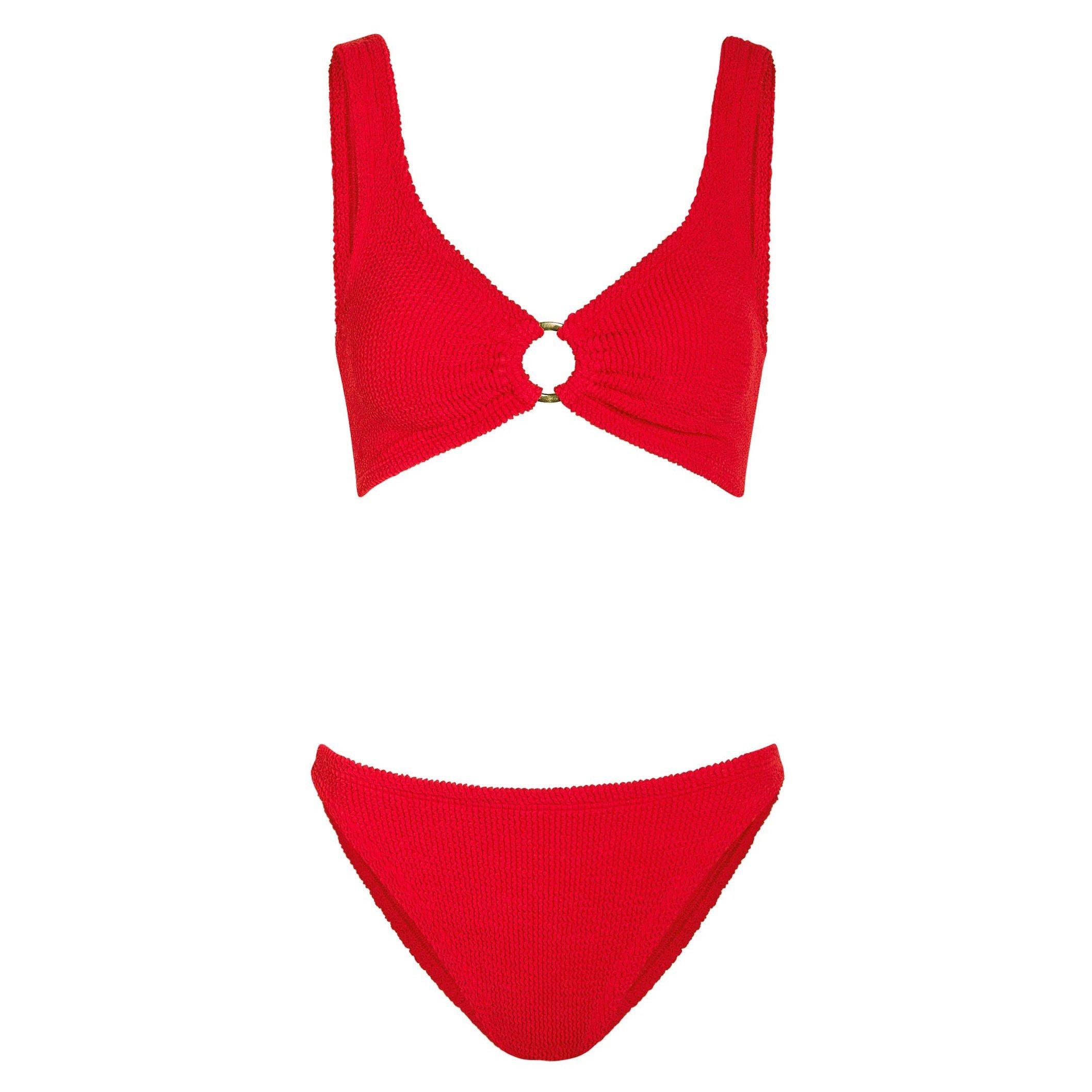 RED - Hunza G - JULIA BIKINI GOLD HOOP