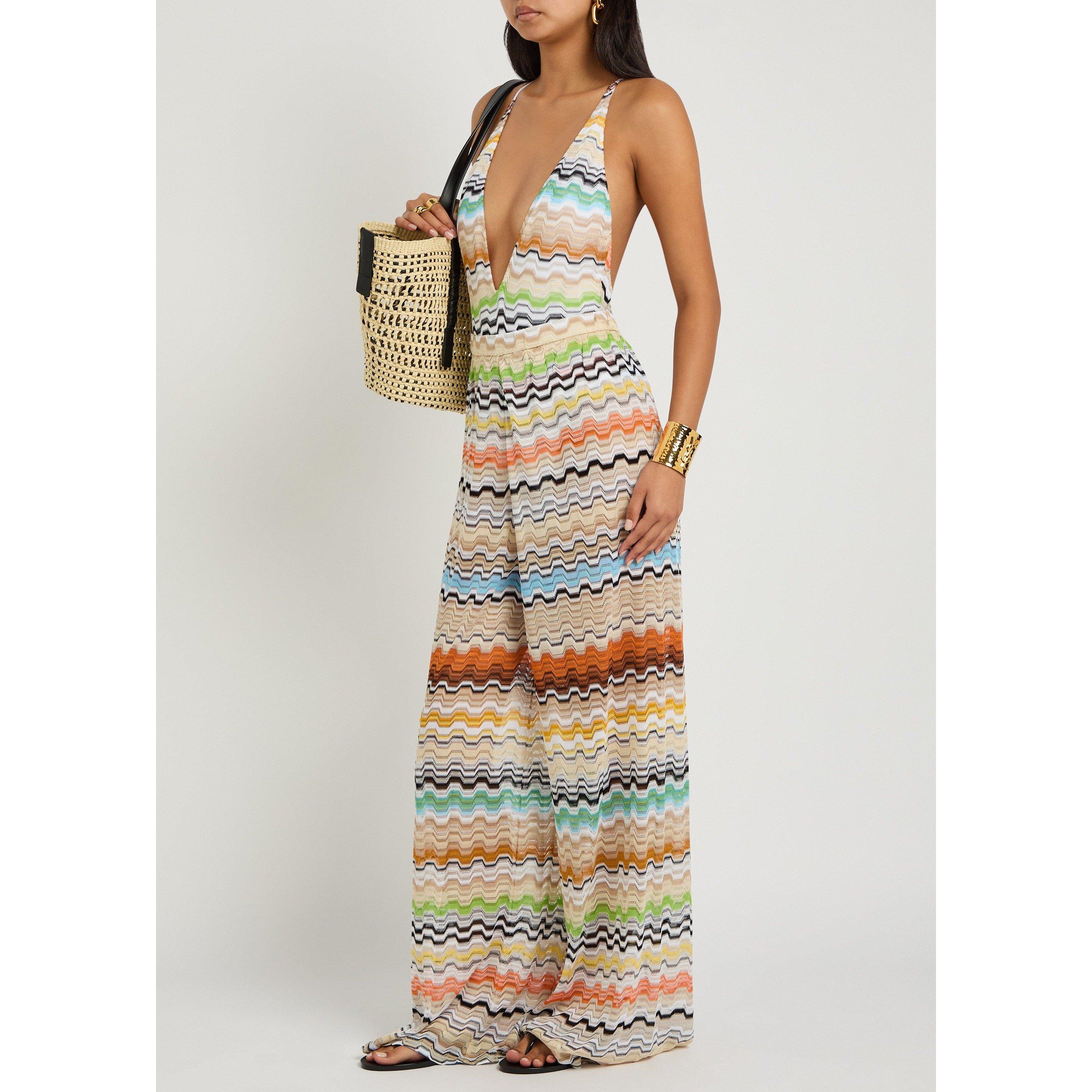 MULTICOLOURED - Missoni - Women's V-Neck One-Piece Swimsuit - 5