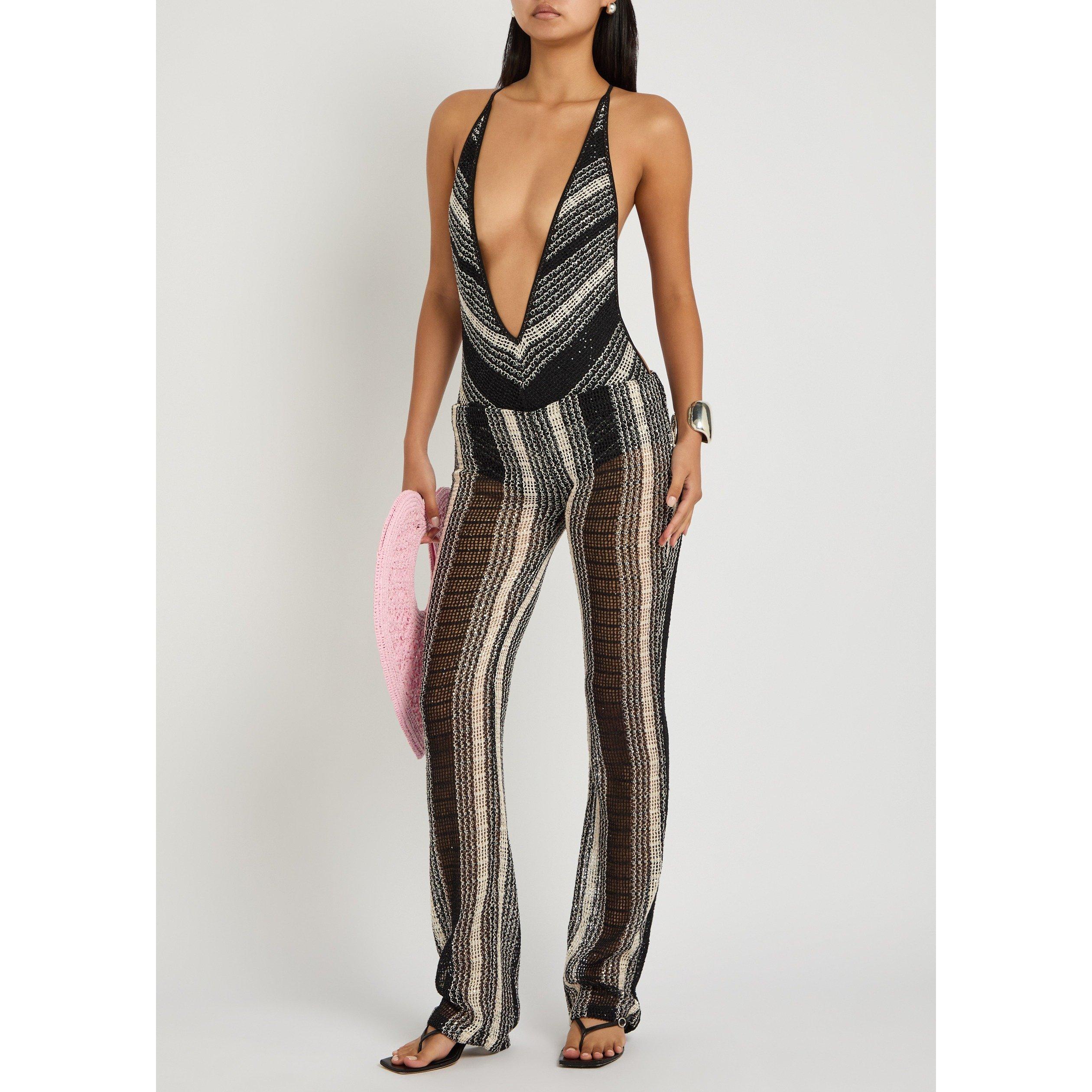 WHITE AND BLACK - Missoni - ONE-PIECE SWIM W PLUNGE NKLIN - 5