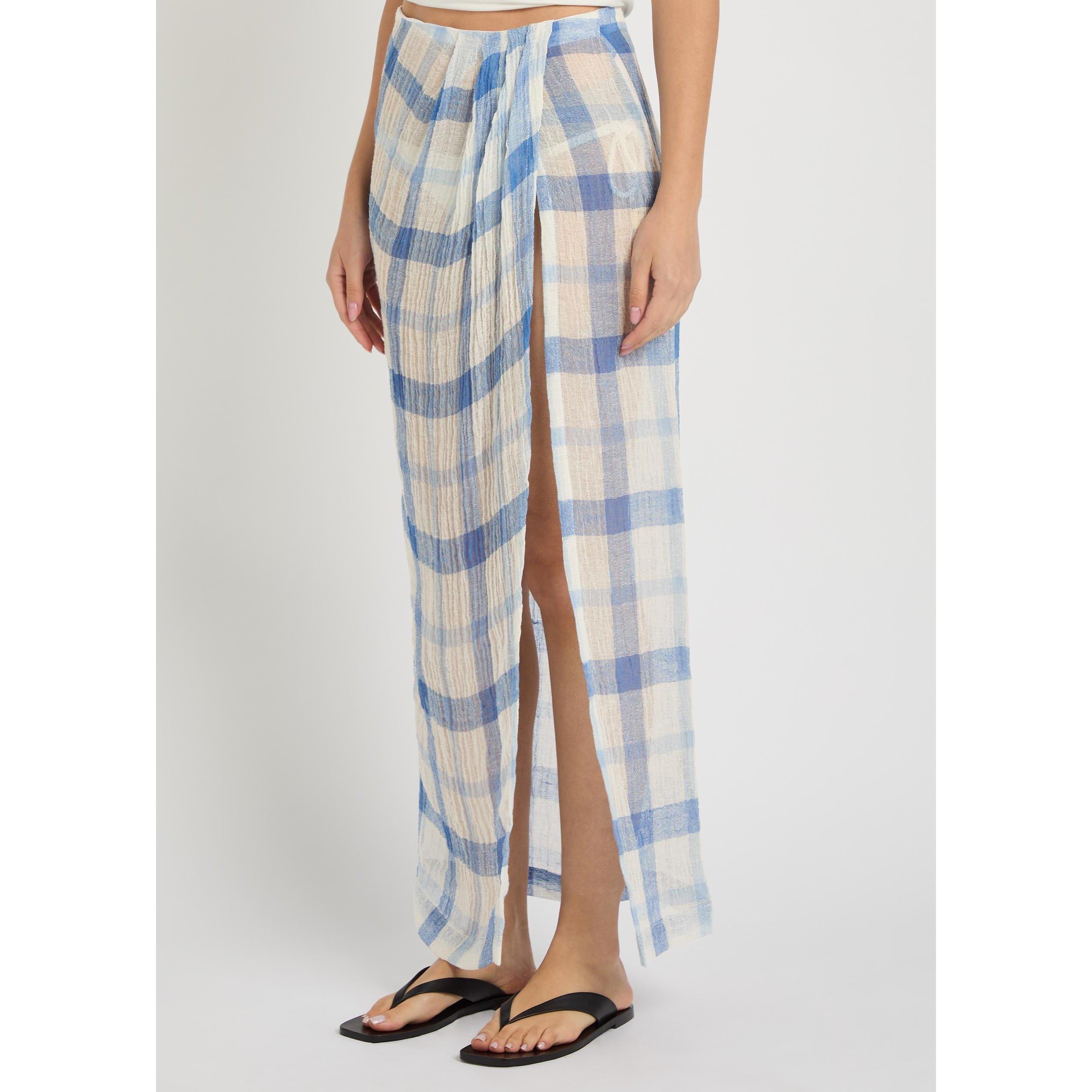 BLUE AND WHITE - Lisa Marie Fernandez - LS SARONG LONG SKIRT - 2