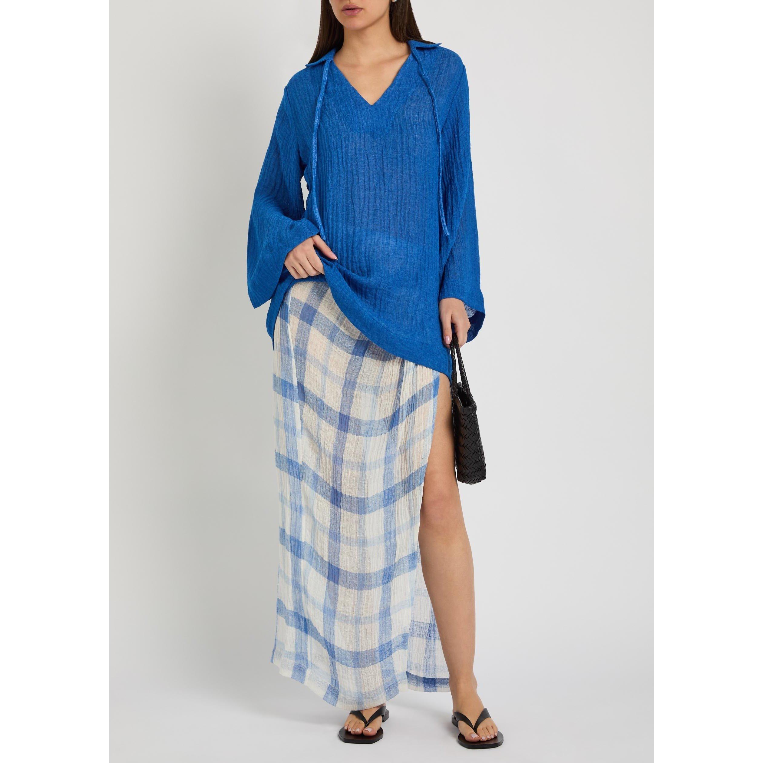 BLUE AND WHITE - Lisa Marie Fernandez - LS SARONG LONG SKIRT - 5