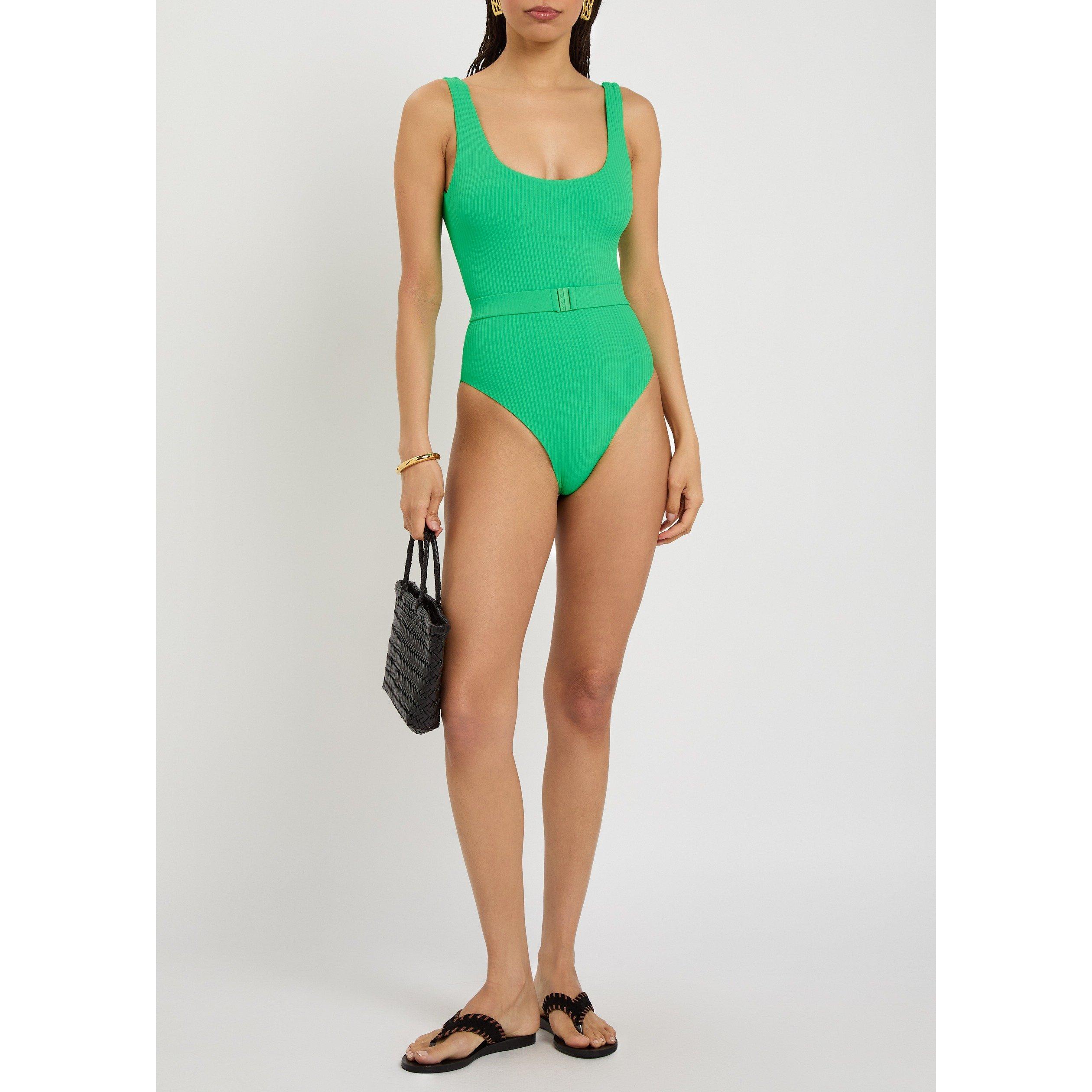 GREEN - Melissa Odabash - SS RIO BELT RIBBED SWIMSUIT - 5