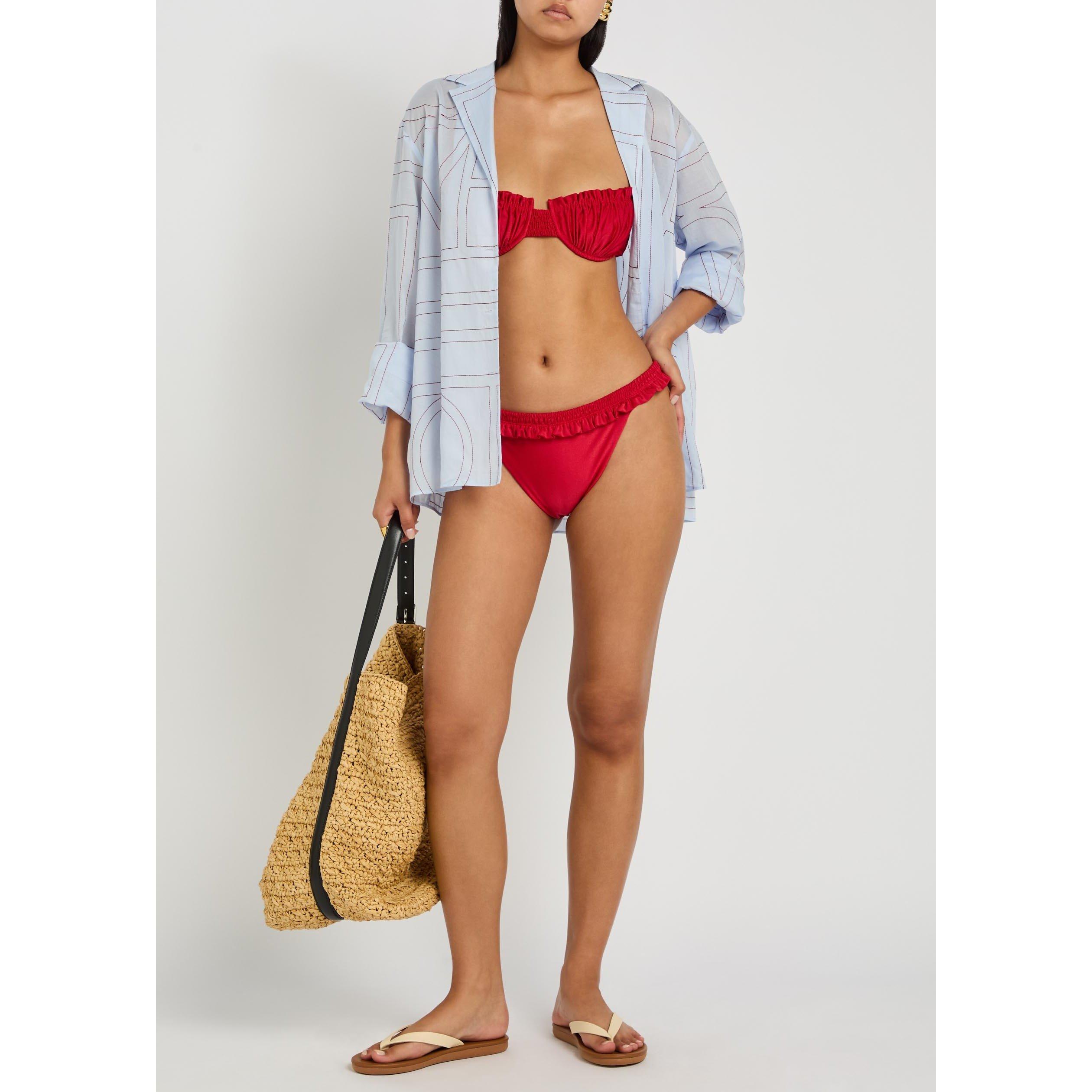 RED - Faithfull The Brand - Women's Alma Bikini Brief - 5
