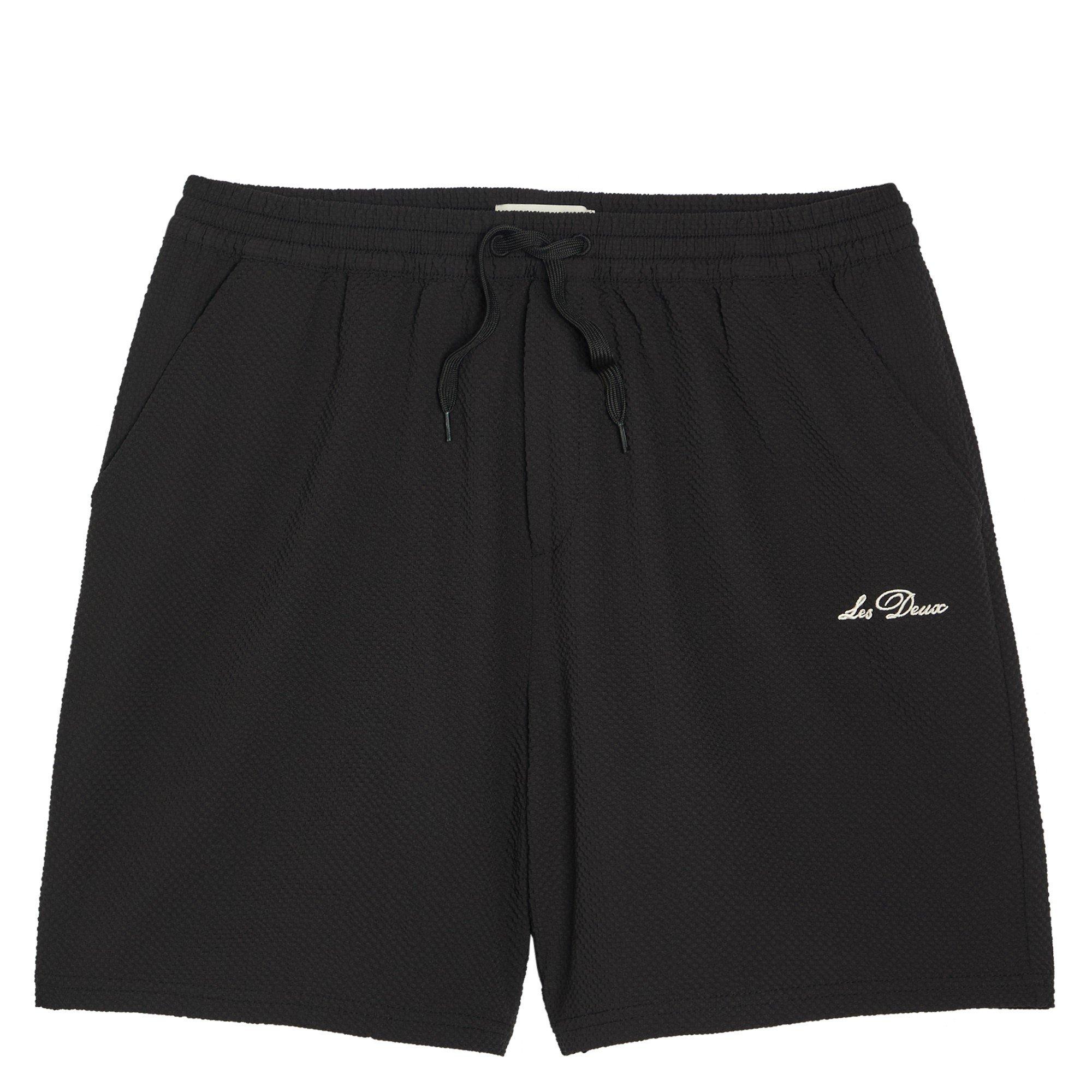 BLACK - Les Deux - Men's Seersucker Swim Shorts - 1
