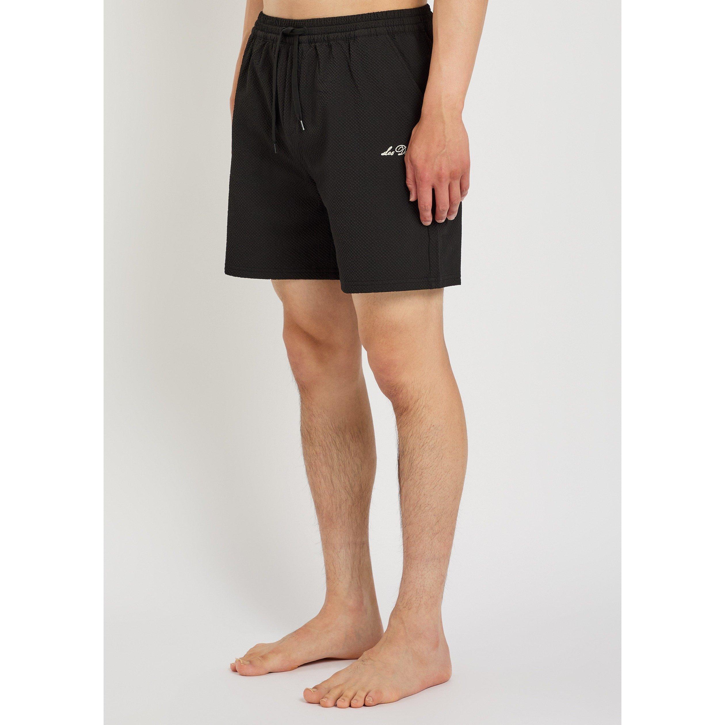 BLACK - Les Deux - Men's Seersucker Swim Shorts - 2