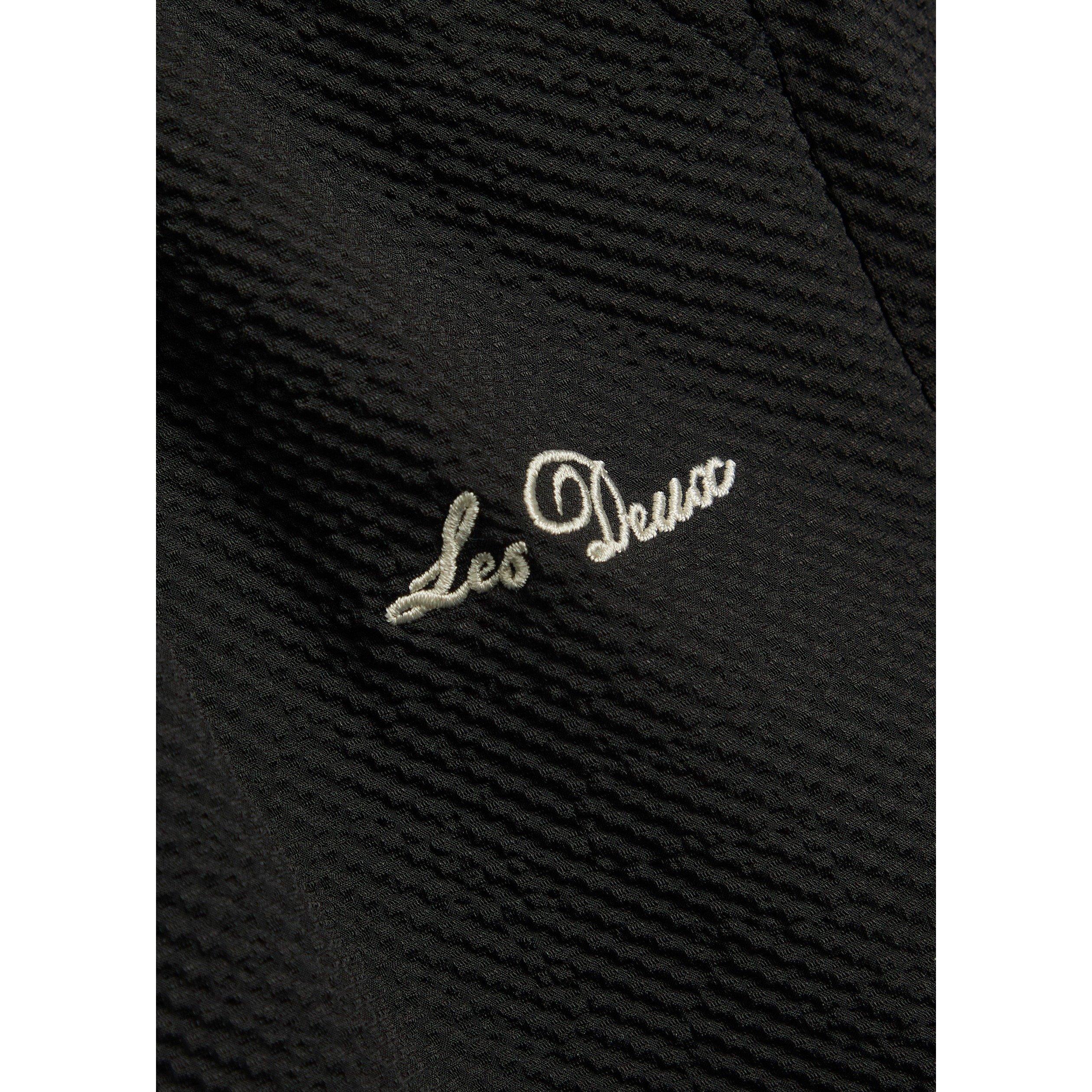 BLACK - Les Deux - Men's Seersucker Swim Shorts - 4