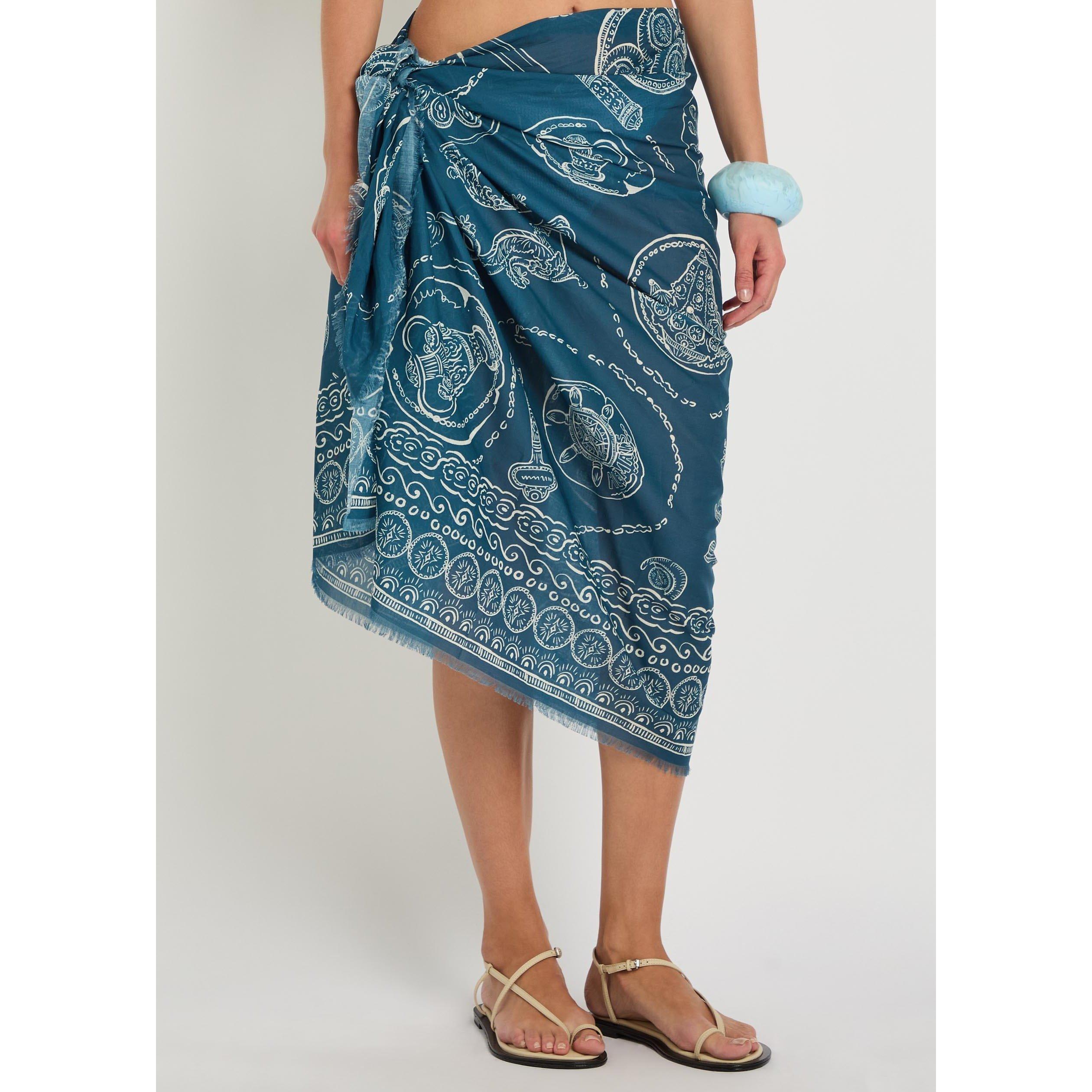 BLUE - Alemais - Women's Lucky Cotton Sarong - 2