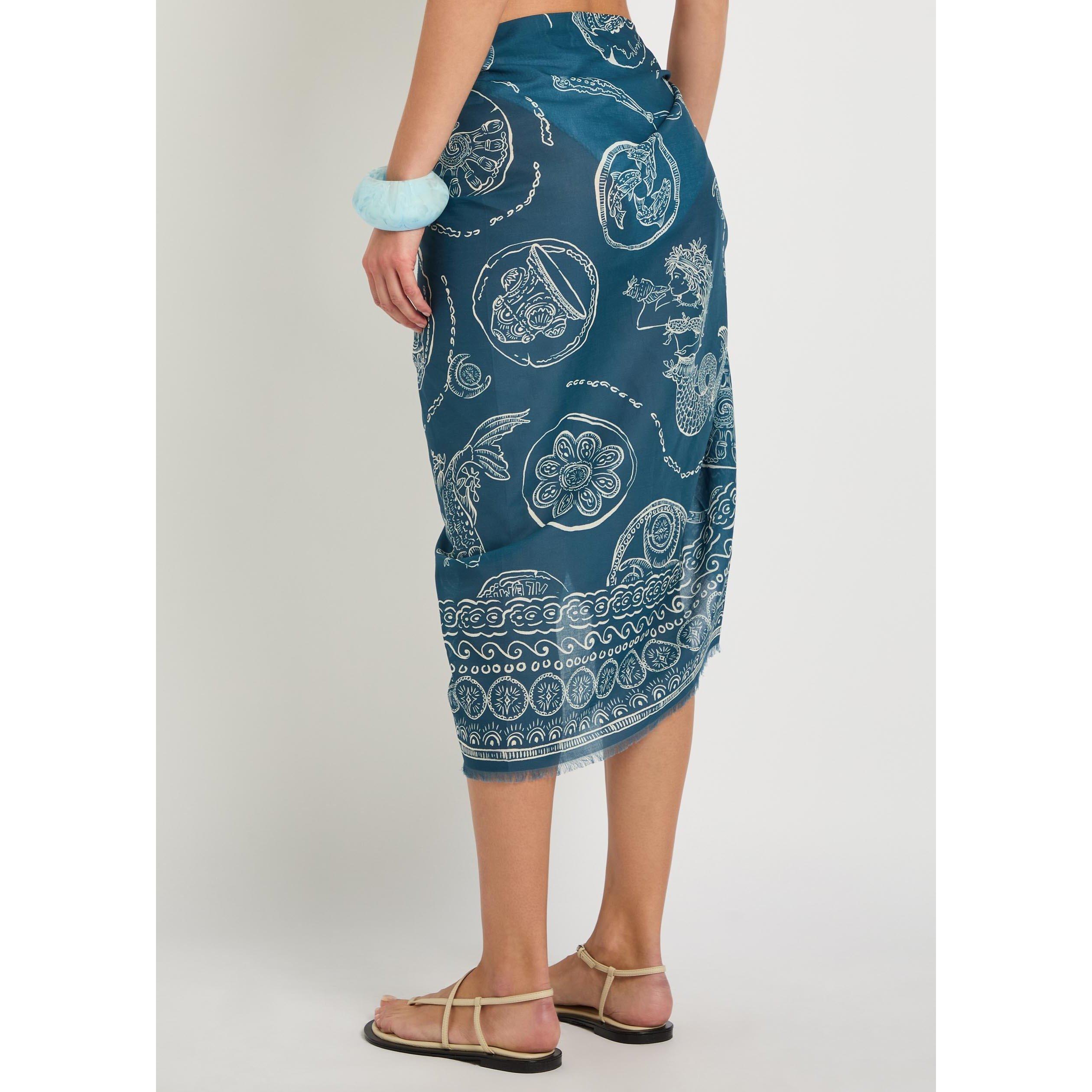 BLUE - Alemais - Women's Lucky Cotton Sarong - 3
