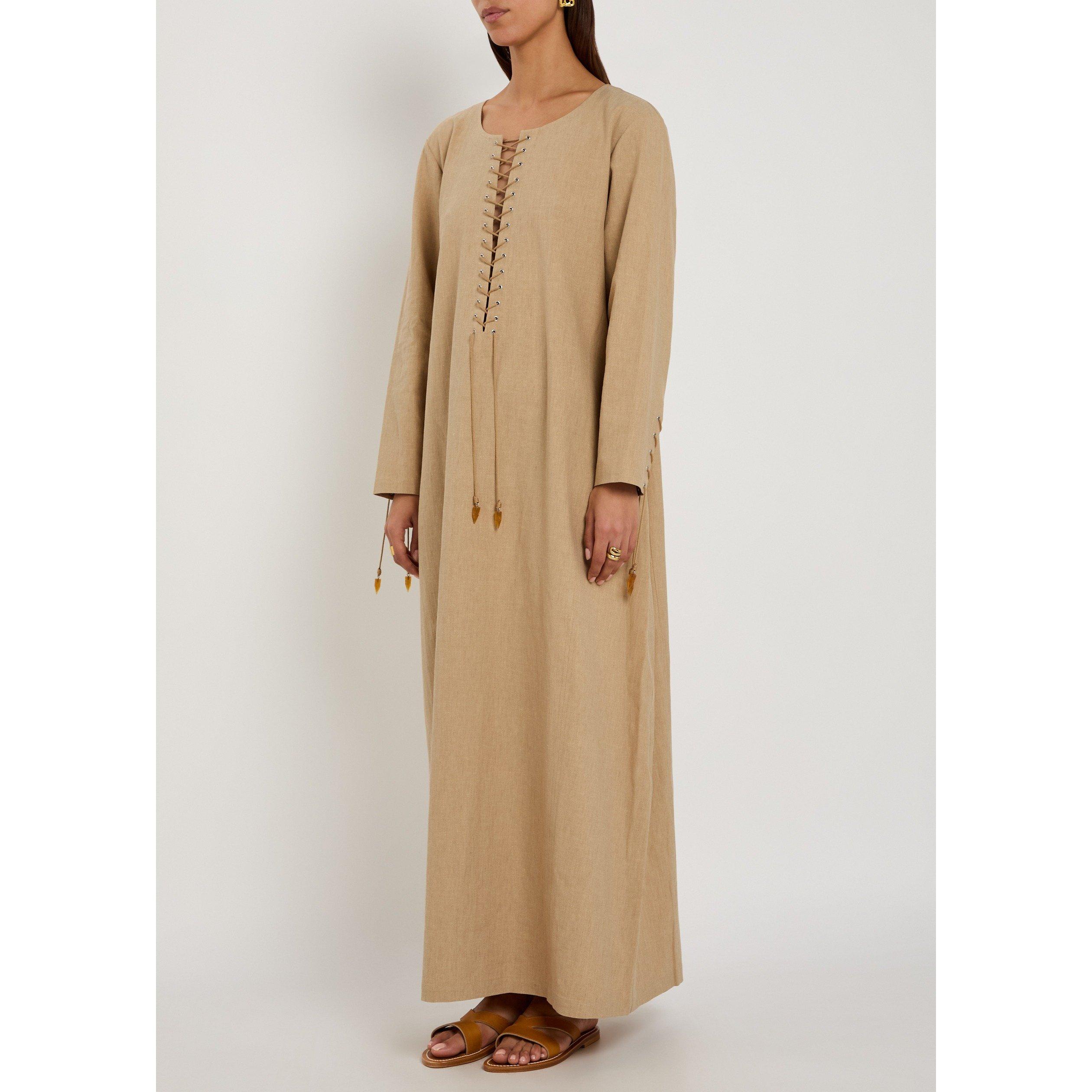 SAND - Tory Burch - Women's Linen Kaftan - 2