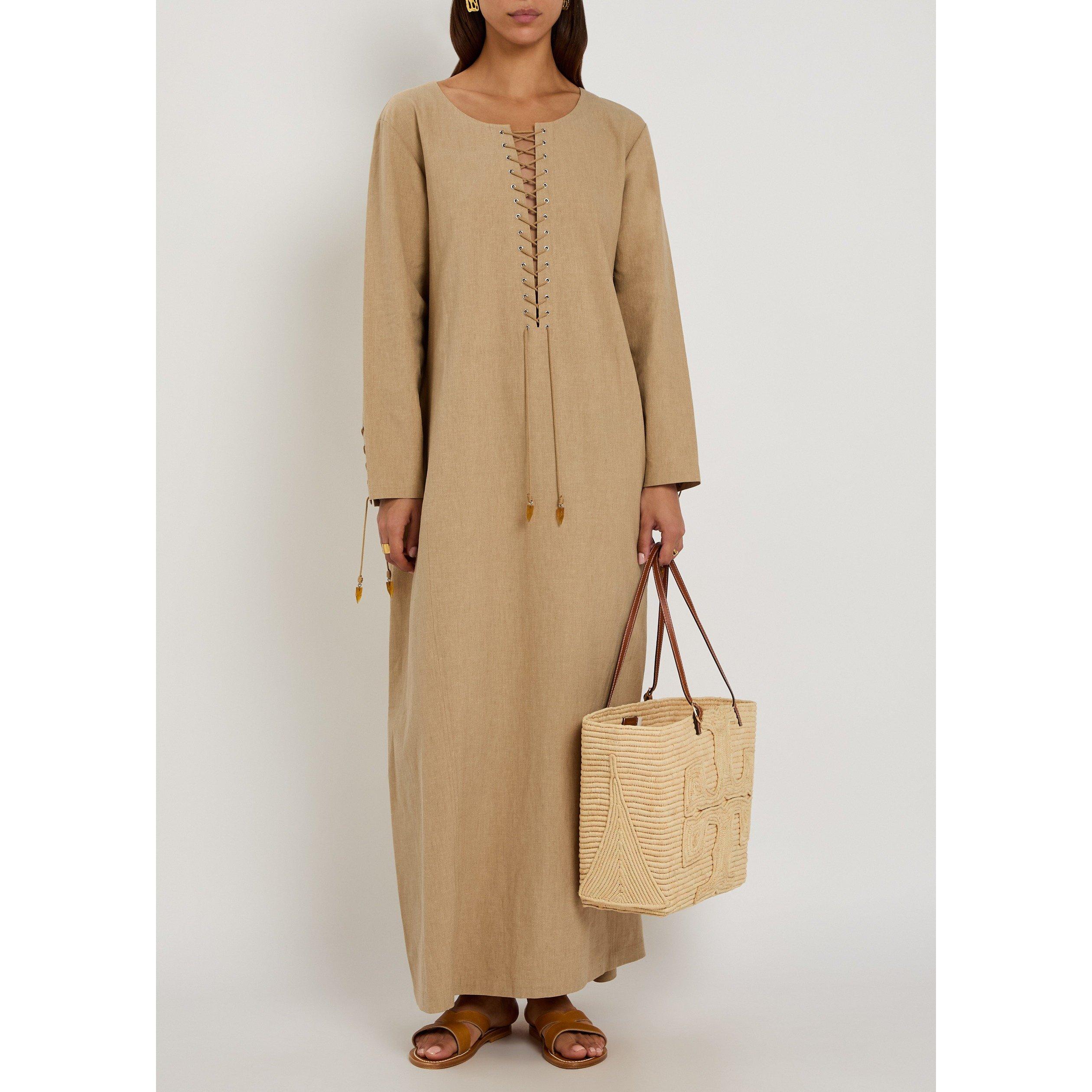 SAND - Tory Burch - Women's Linen Kaftan - 5