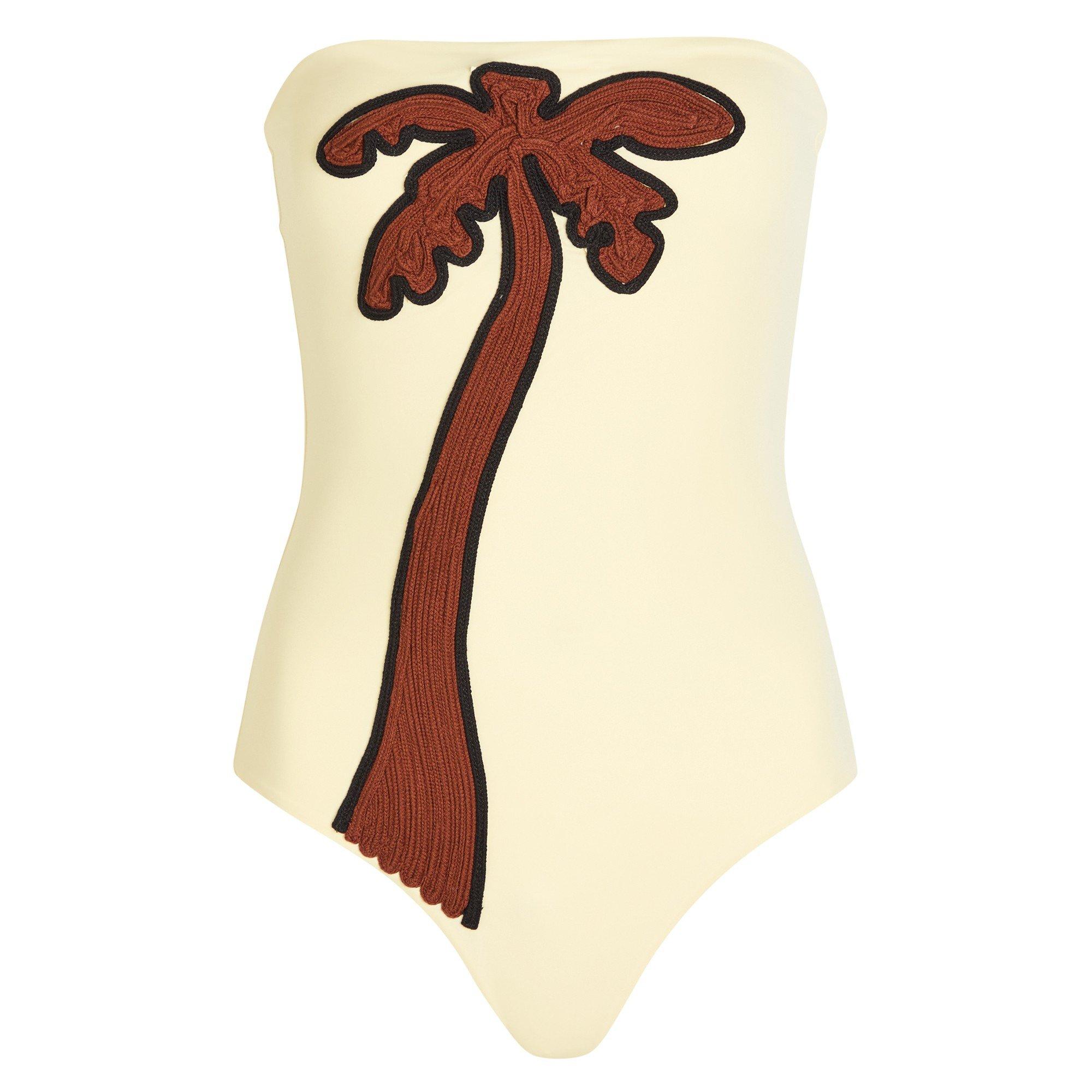 Johanna Ortiz ECRU PALM TEXTURE ONEPIEC