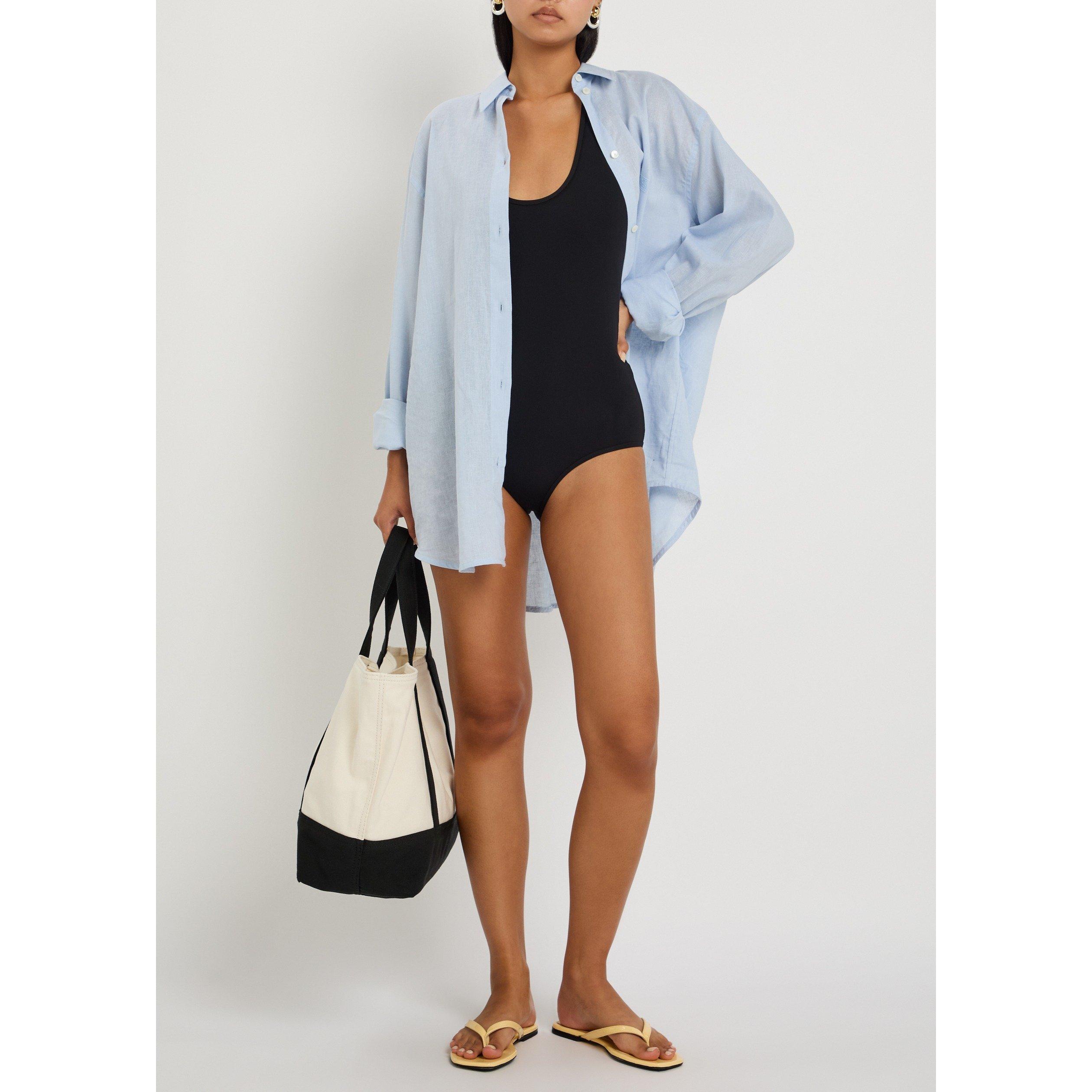 BLACK - Toteme - Women's Halter Tie One-Piece Swimsuit - 5