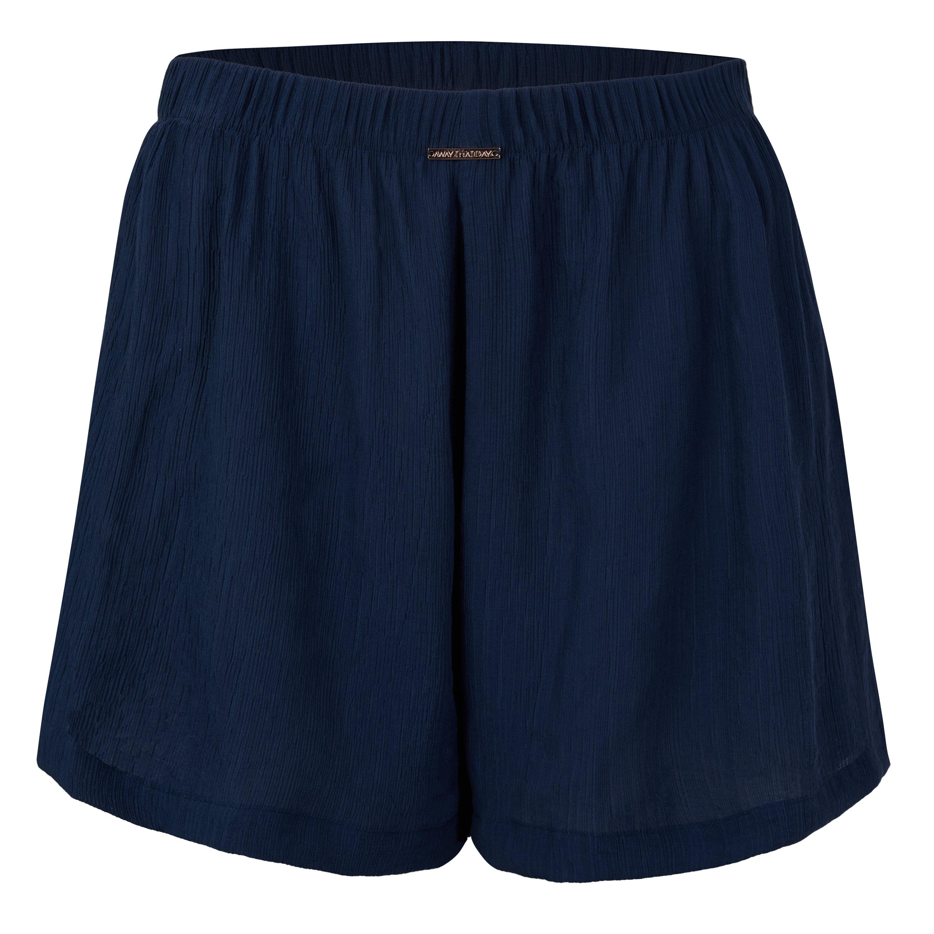 NAVY - Away That Day - Women's Maldives Crinkle Viscose Beach Shorts - 1