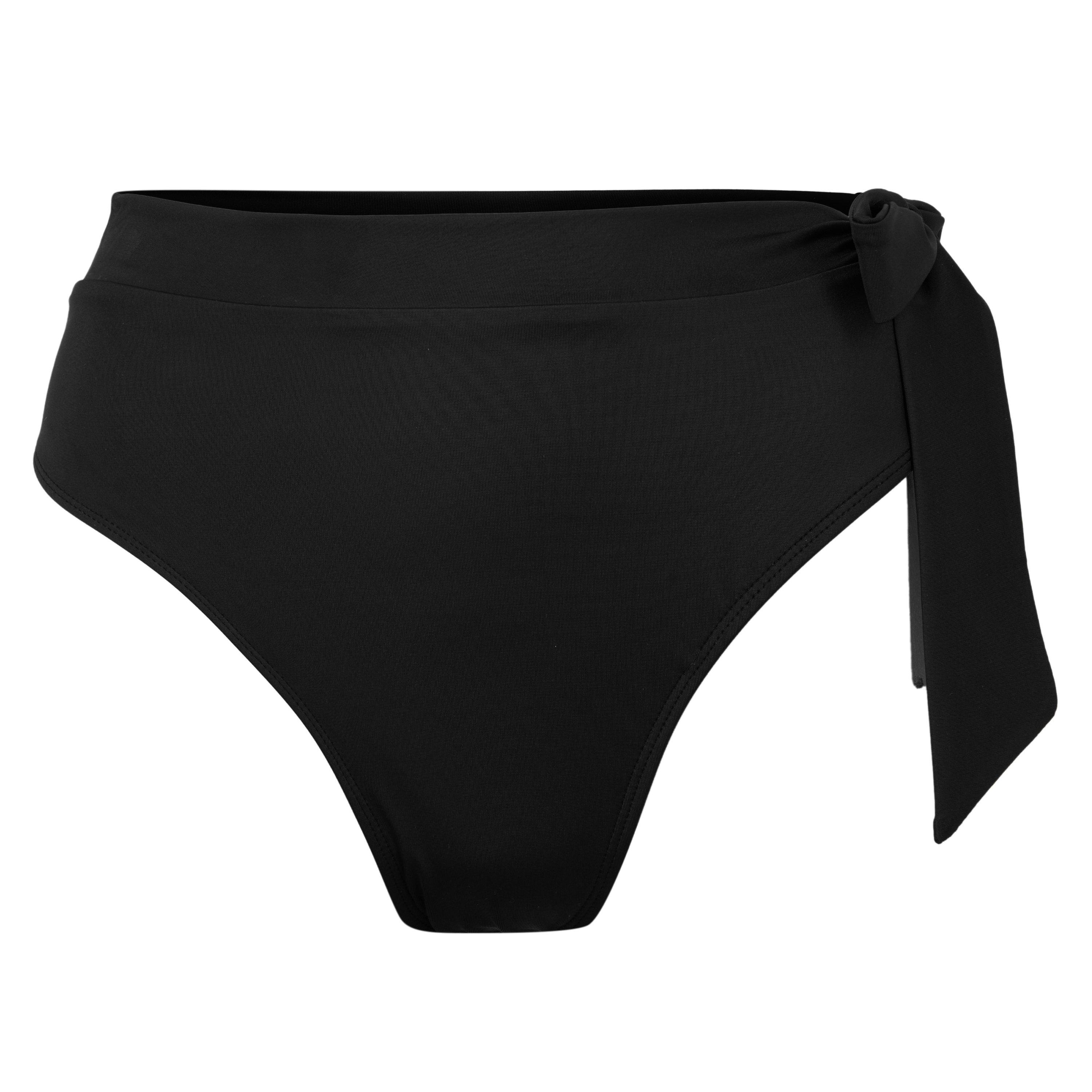 BLACK - Away That Day - Women's Tahiti High-Waisted Bikini Bottoms - 1