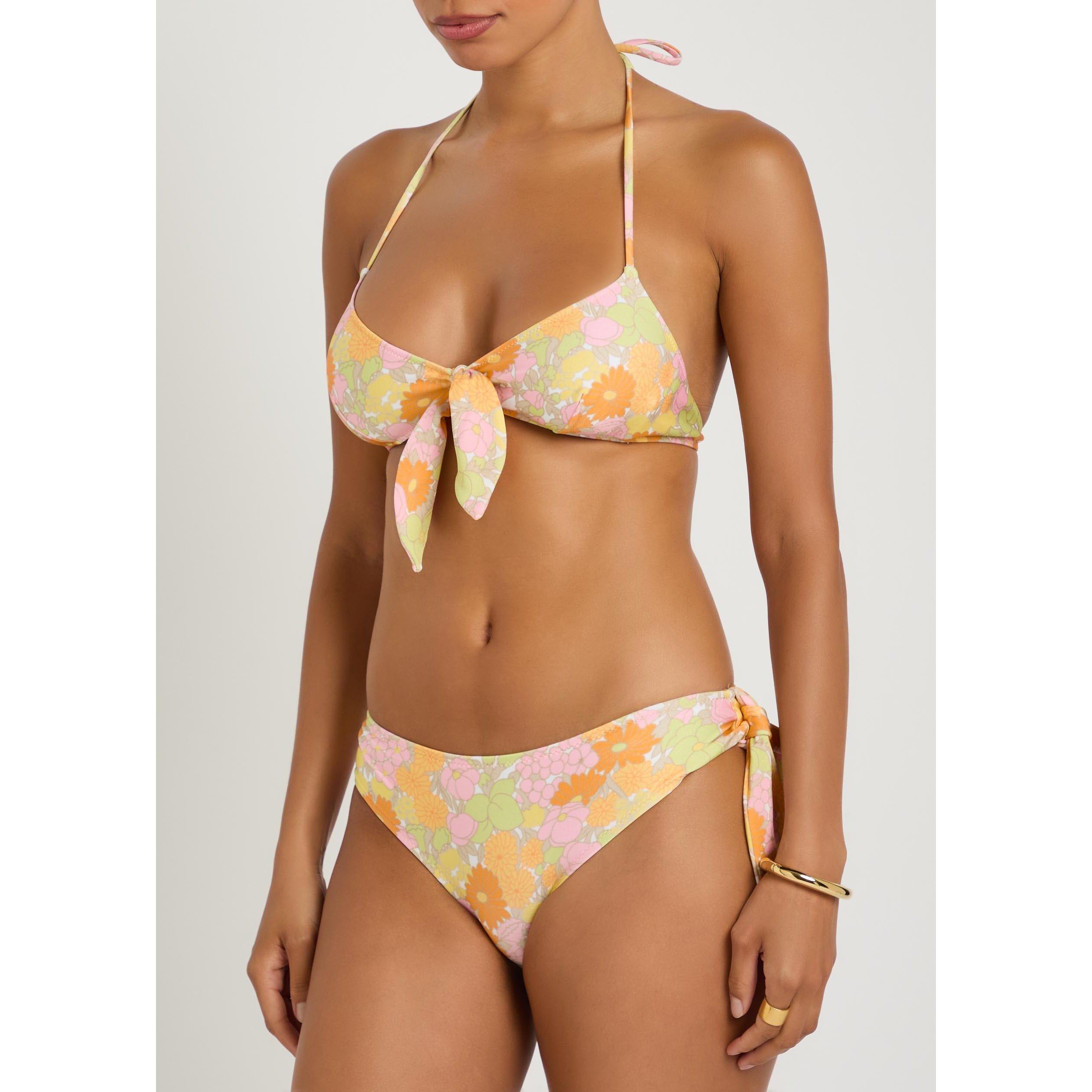 MULTICOLOURED - Chloe - Women's Floral Tie Side Bikini Bottom - 2