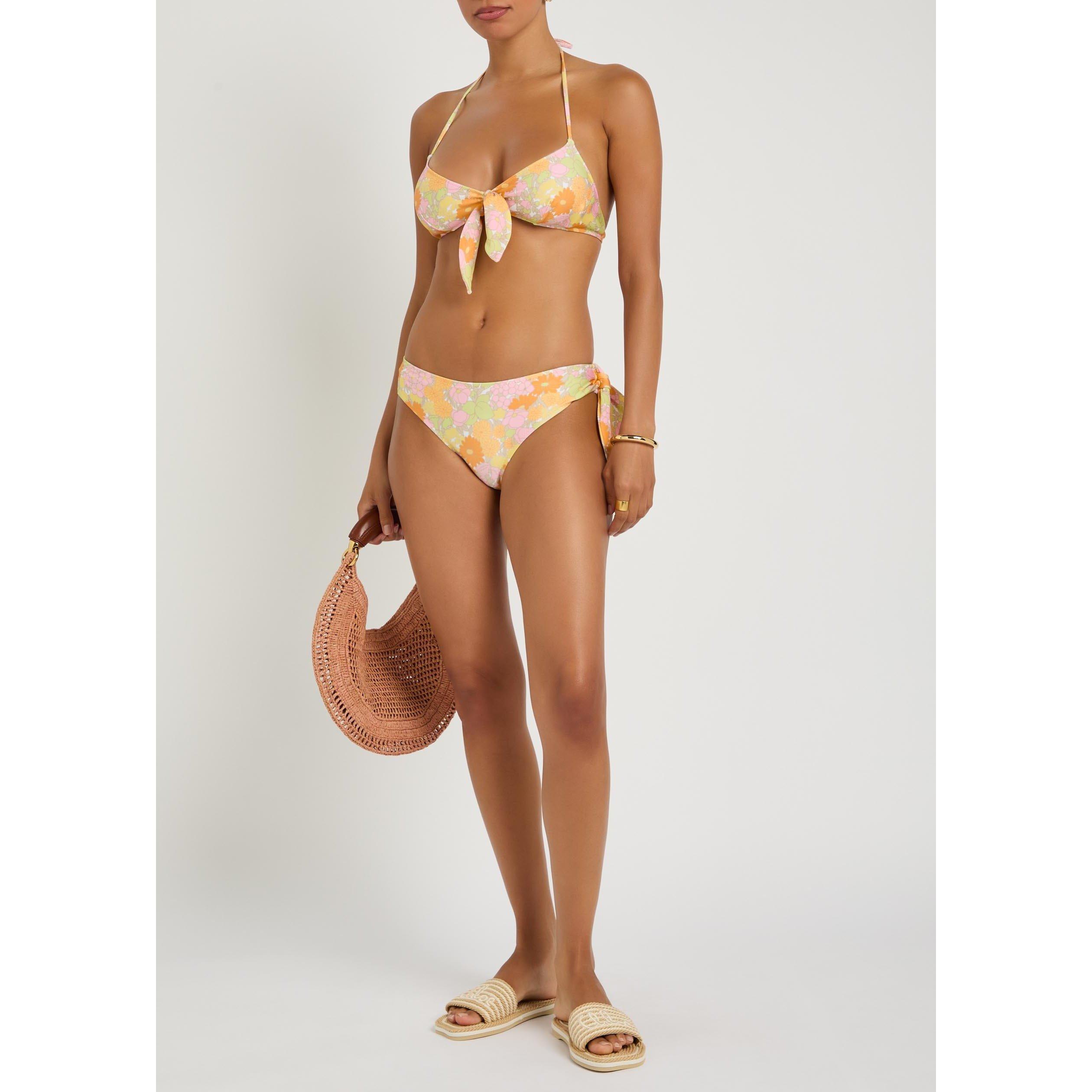MULTICOLOURED - Chloe - Women's Floral Tie Side Bikini Bottom - 5