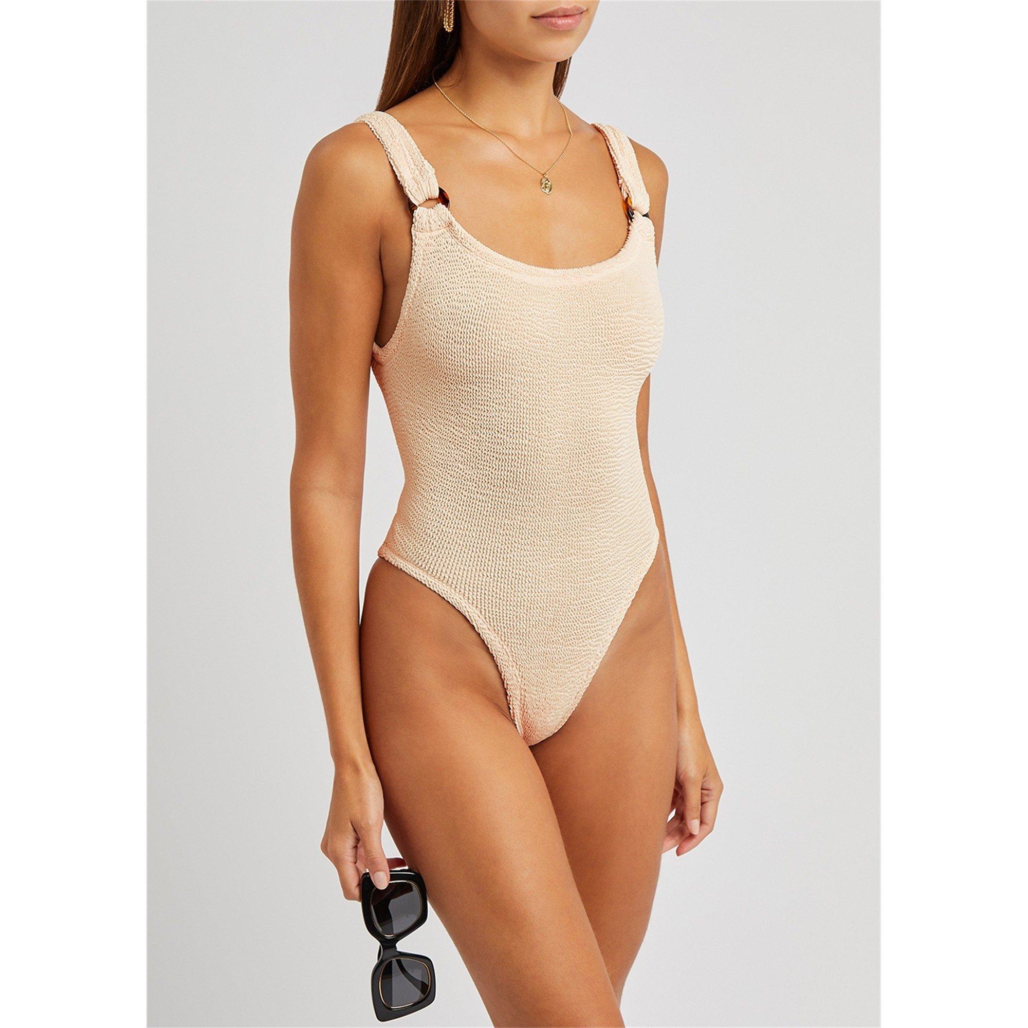 LIGHT PINK - Hunza G - Women's Domino One-Piece Swimsuit - 2