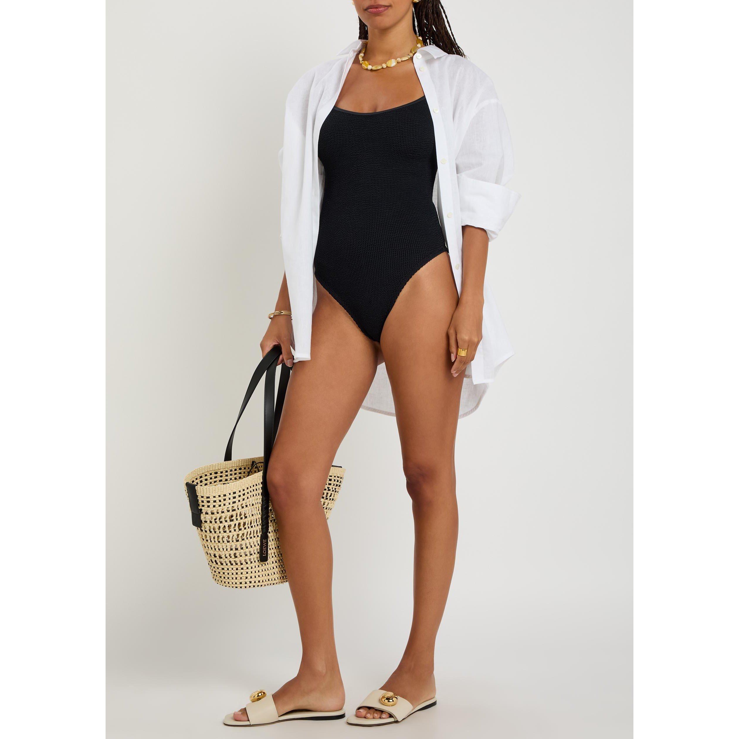 BLACK - Hunza G - Women's Domino One-Piece Swimsuit - 5