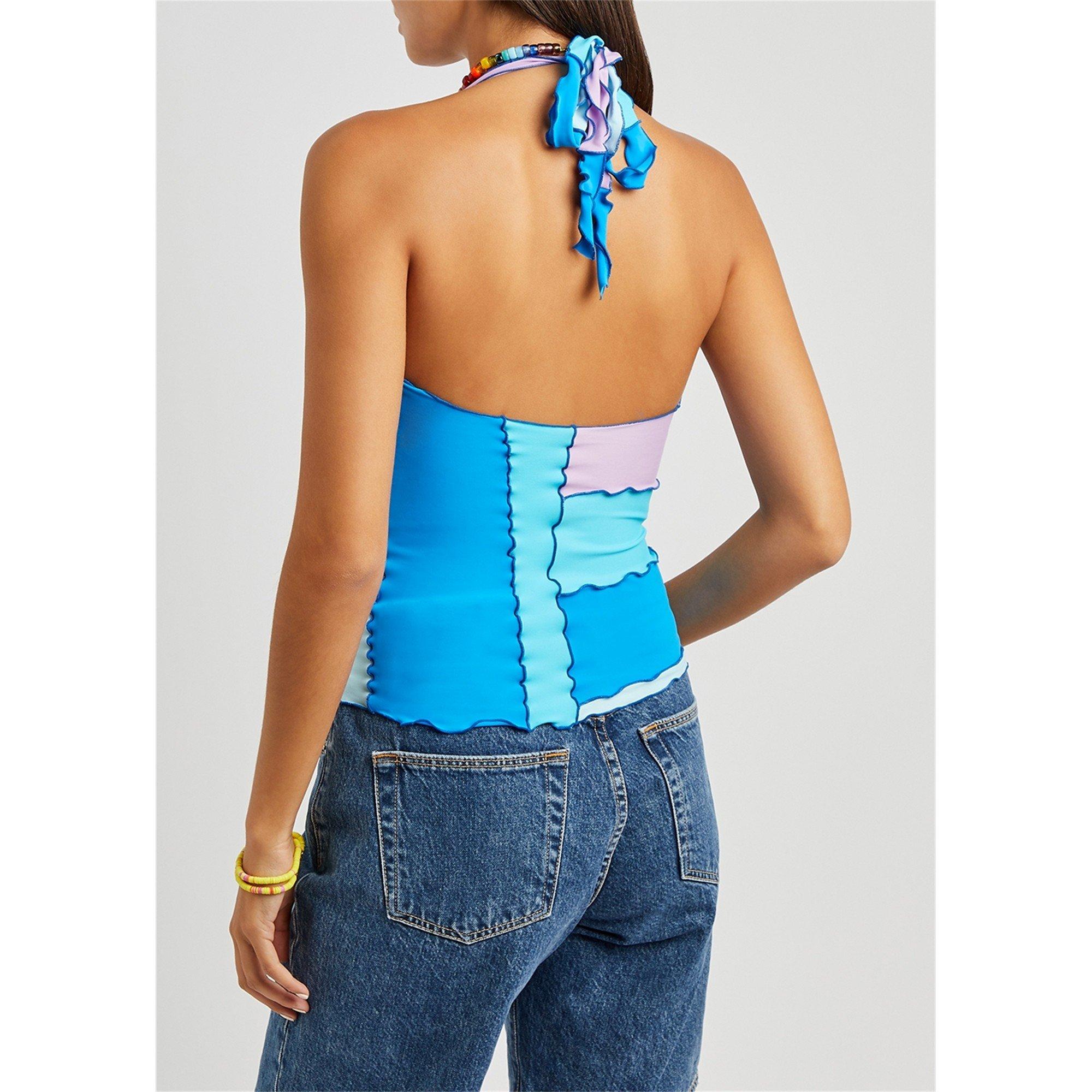 BLUE AND OTHER - Sherris - T HALTER NECK TOP - 3