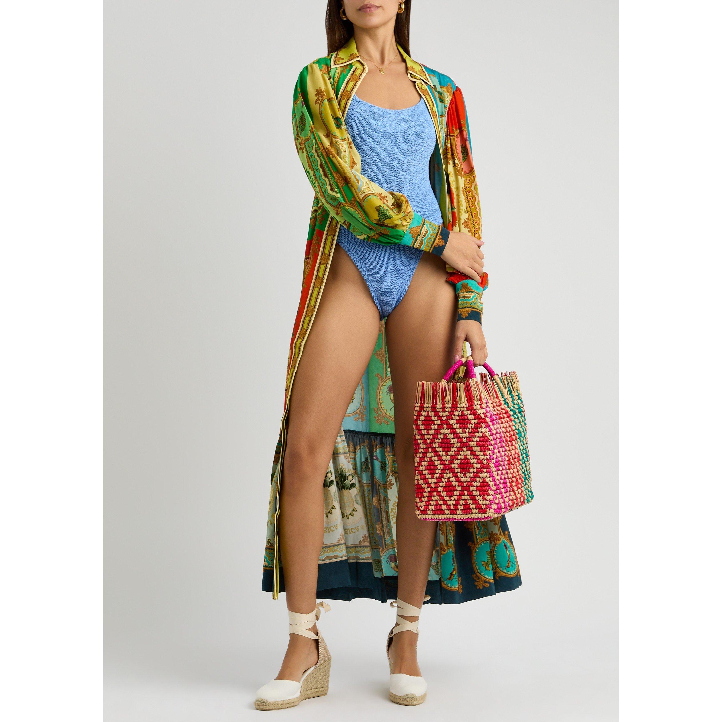 LIGHT BLUE - Hunza G - Women's Square Neck One-Piece Swimsuit - 5