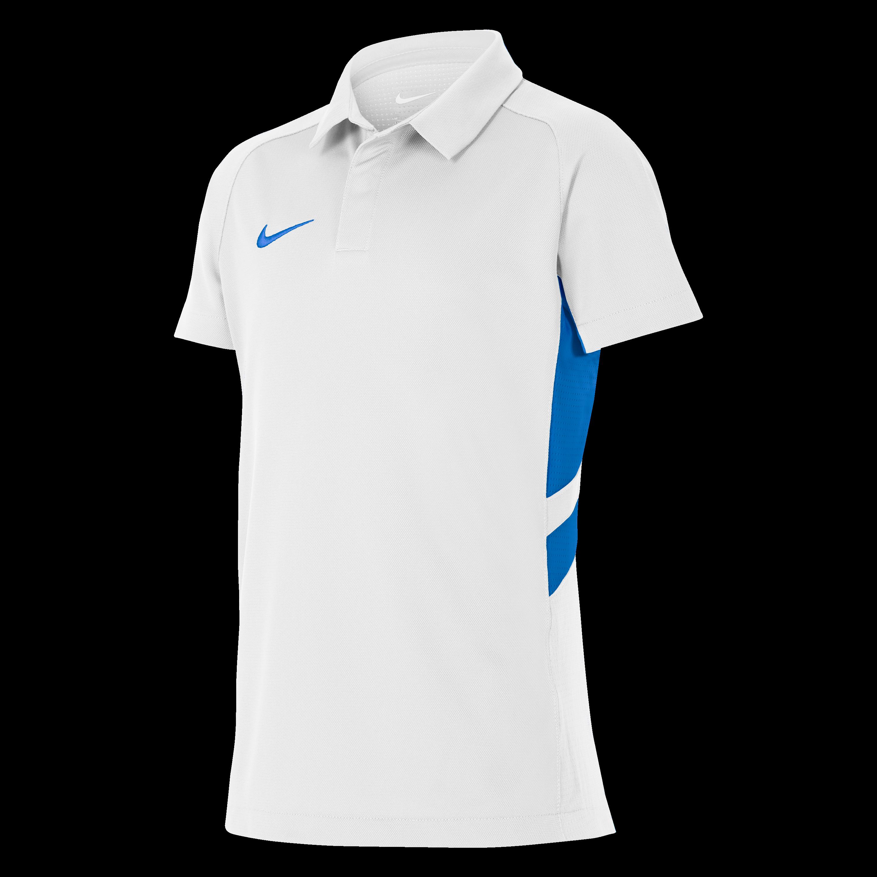 Nike  Kids ' Hockey Polo Shirt - White/Ryl Blue - 9-10 (M)