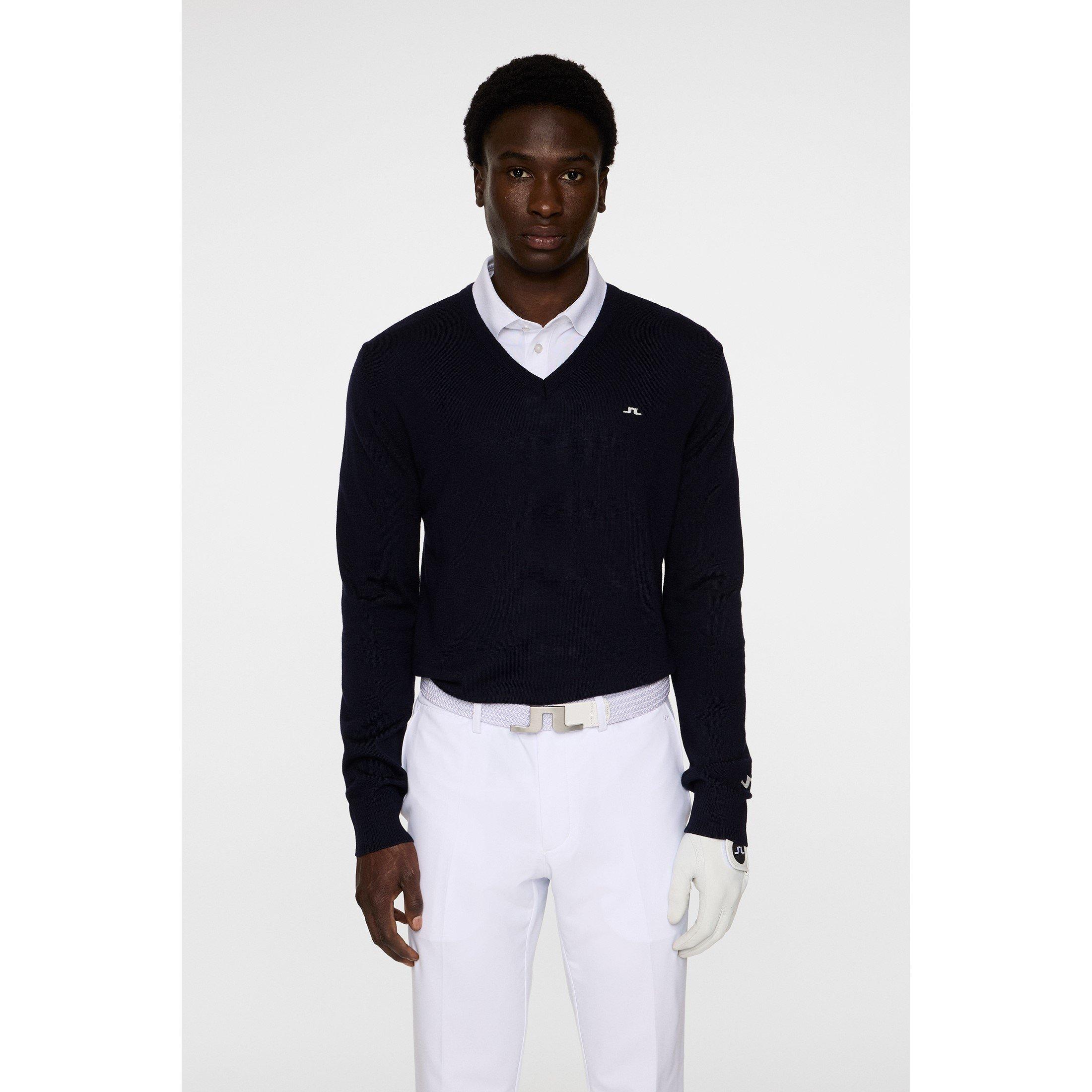 Navy - J Lindeberg - Men's Junior.Lind Lymn Knitted Crew Neck Jumper - 2