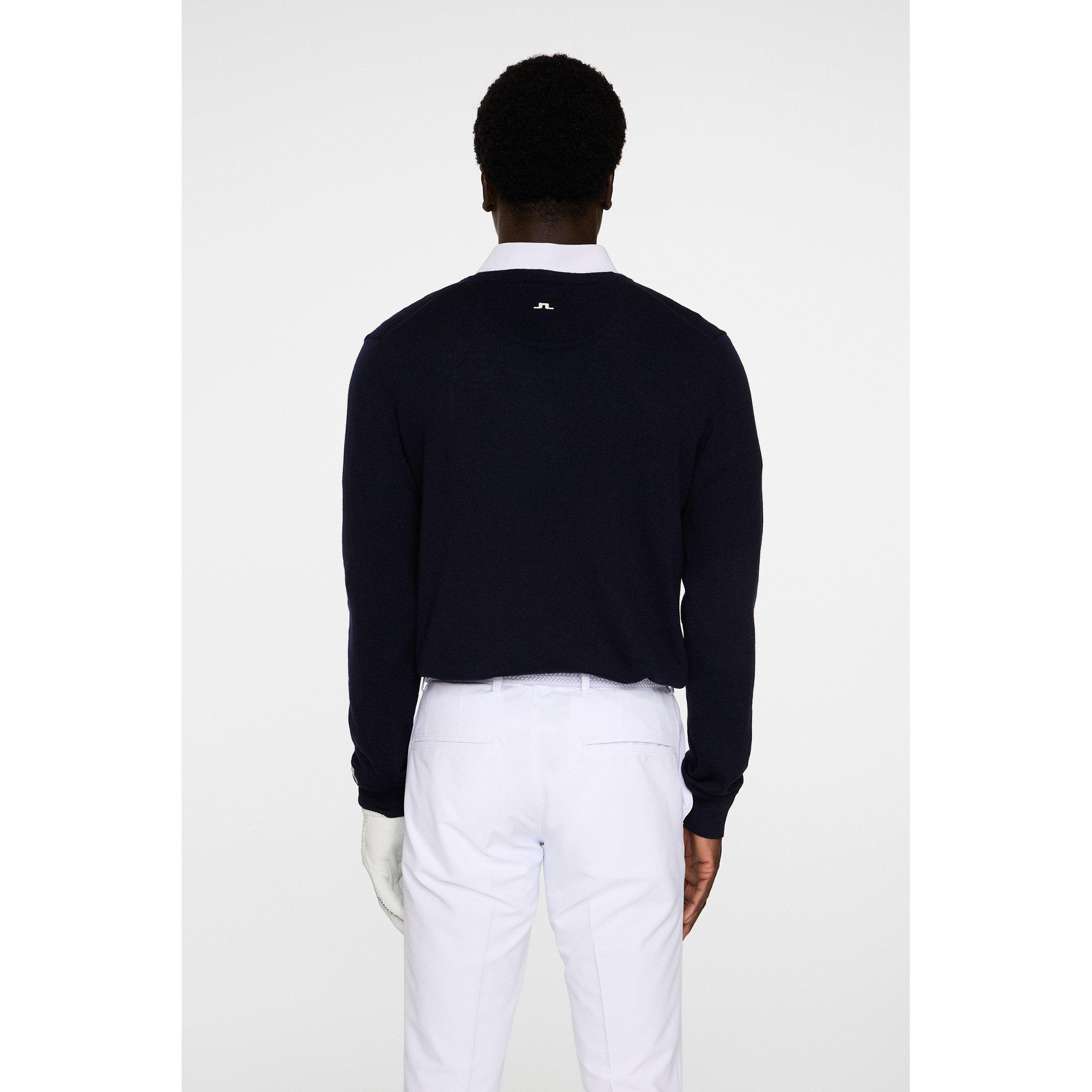 Navy - J Lindeberg - Men's Junior.Lind Lymn Knitted Crew Neck Jumper - 3