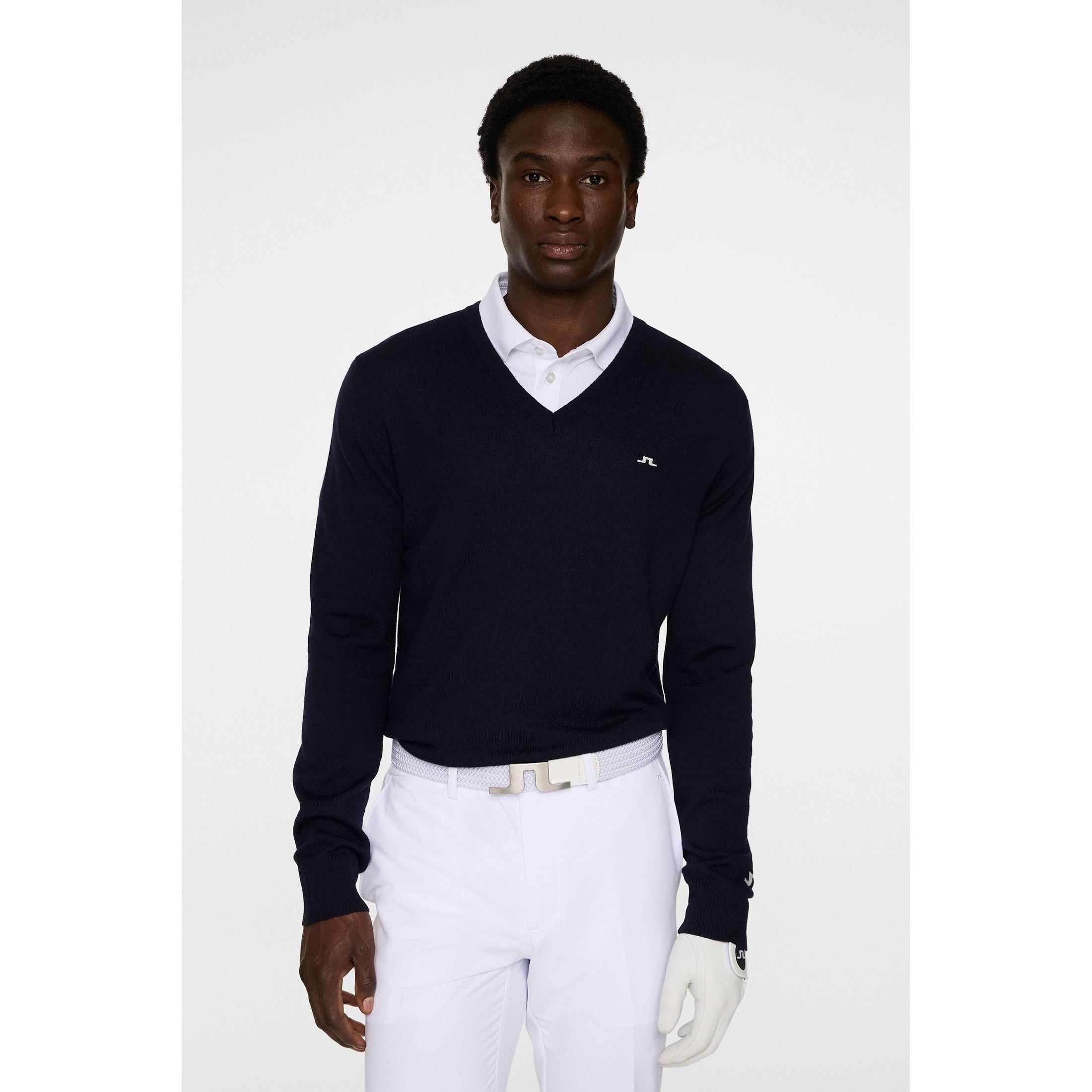 Navy - J Lindeberg - Men's Junior.Lind Lymn Knitted Crew Neck Jumper - 5