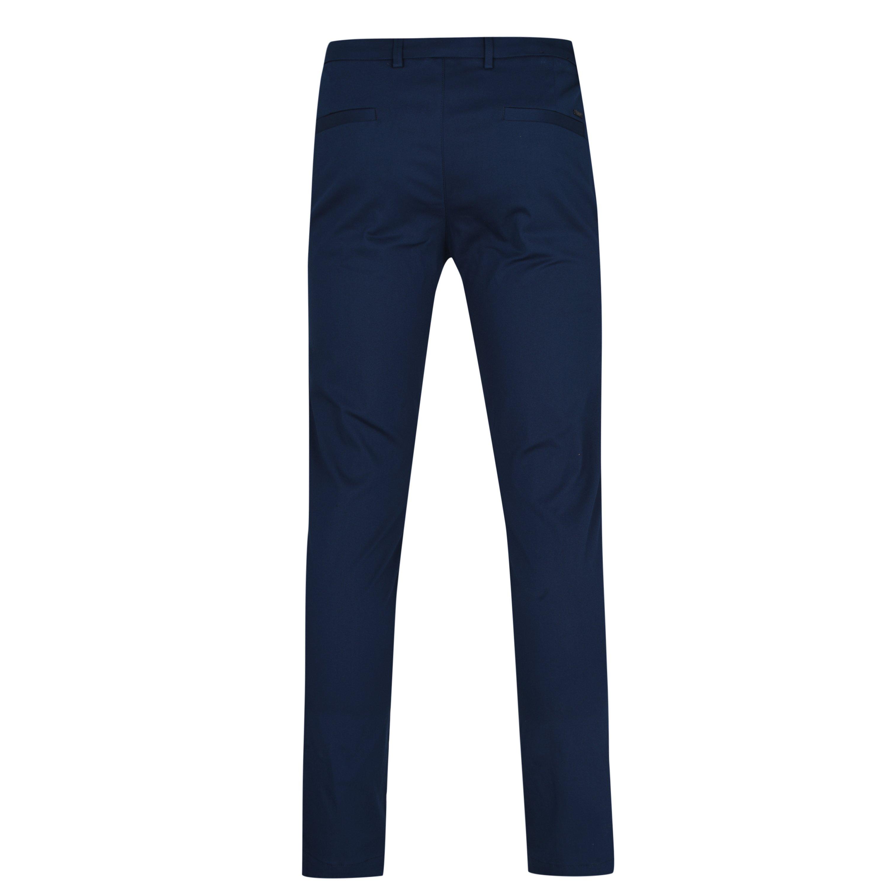 Navy 410 - Boss - Men's  Rogan Trousers, Button Fastening - 6