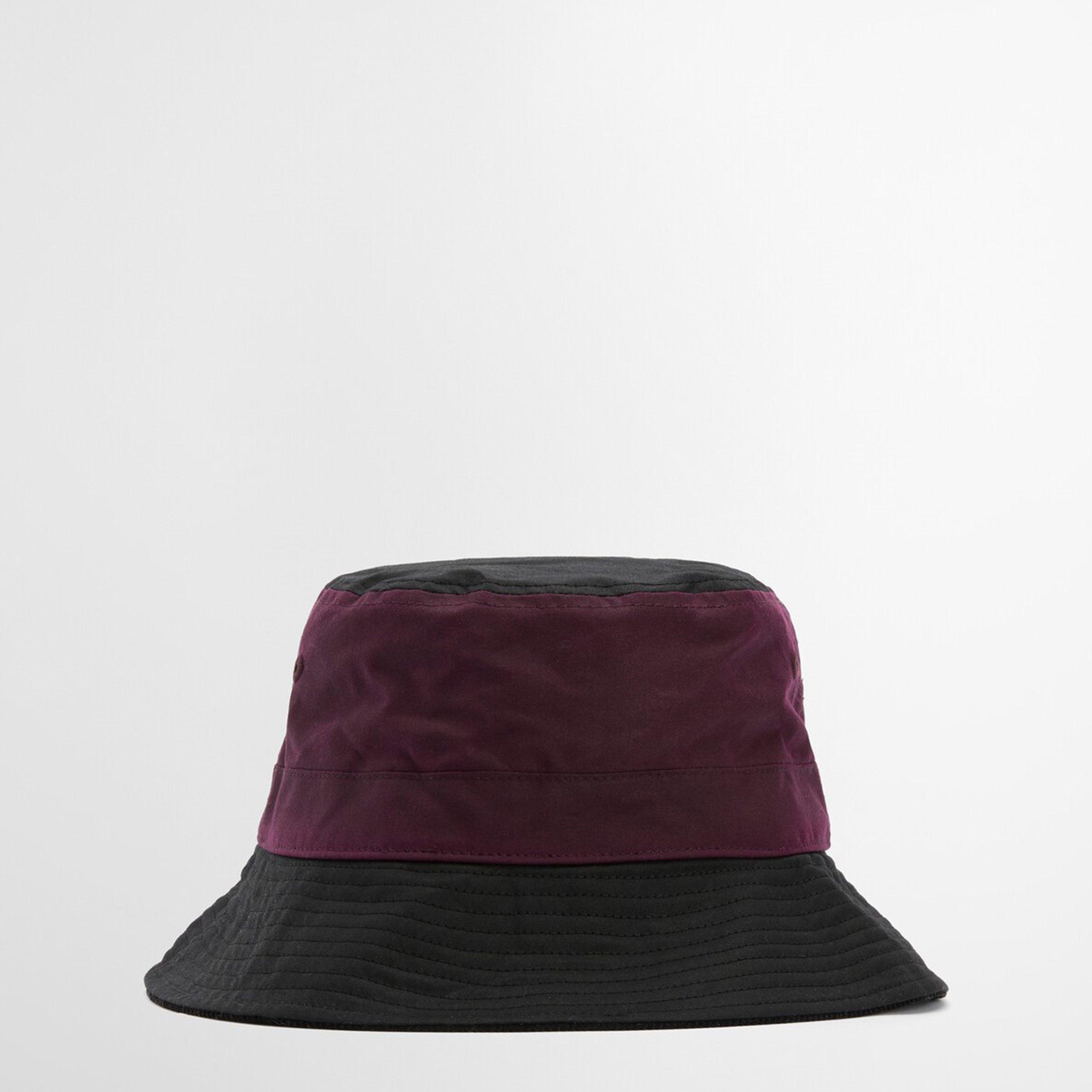 Merlot/Black - Barbour - Brackley Waxed Bucket Hat - 2