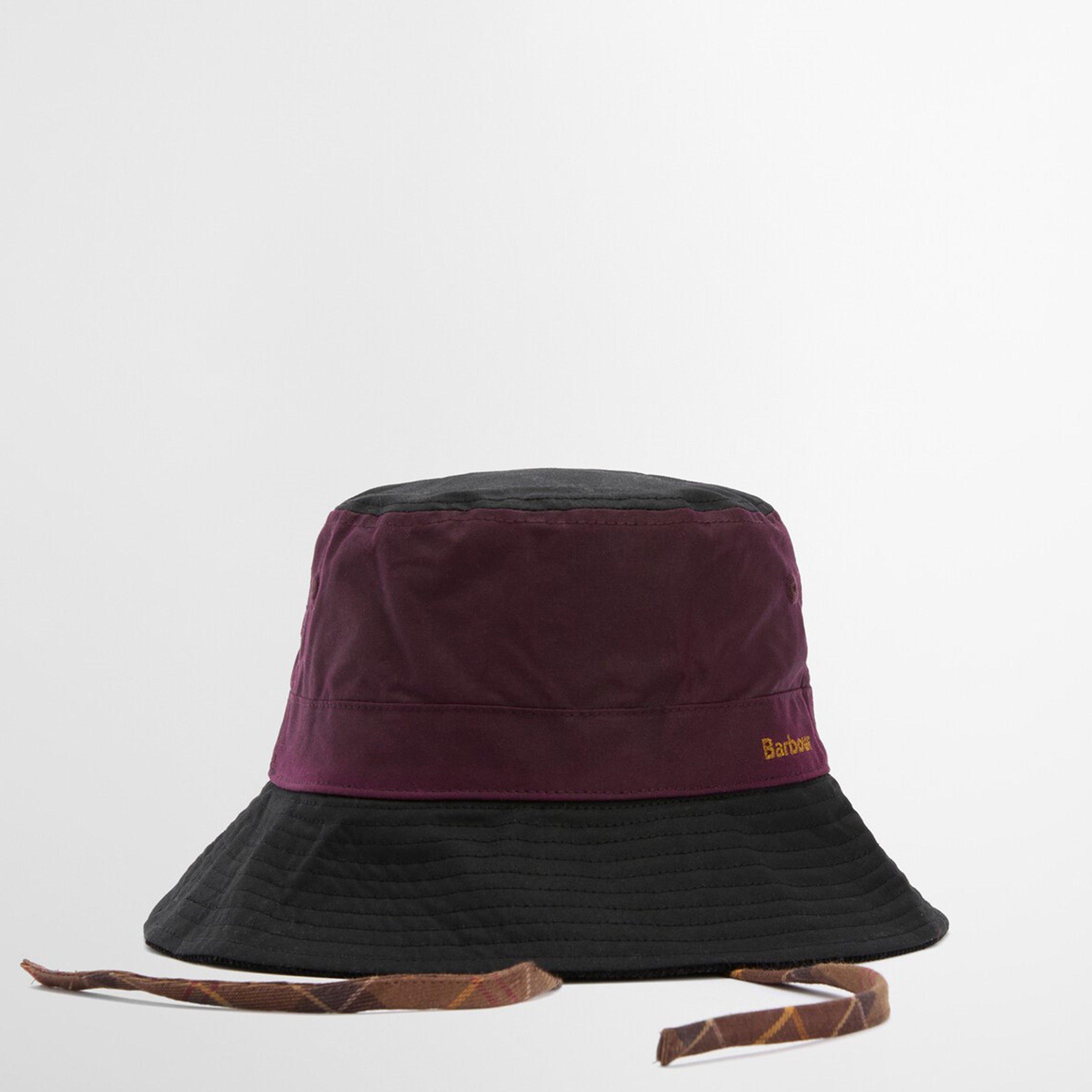 Merlot/Black - Barbour - Brackley Waxed Bucket Hat - 3
