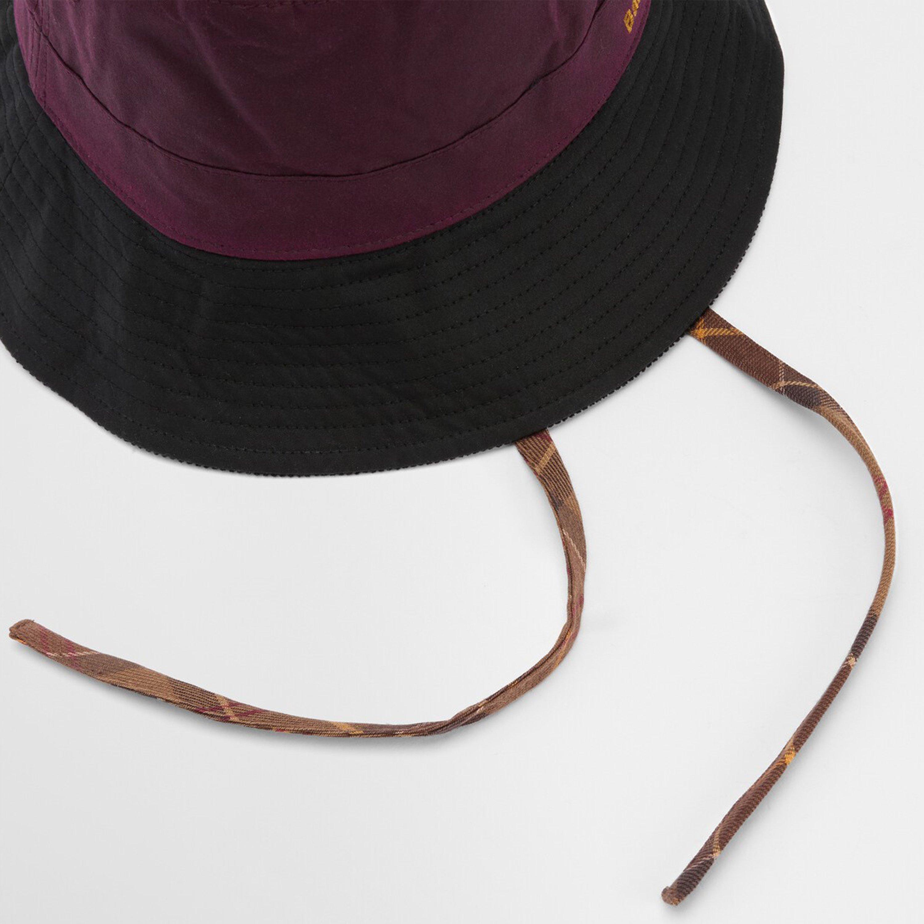 Merlot/Black - Barbour - Brackley Waxed Bucket Hat - 5