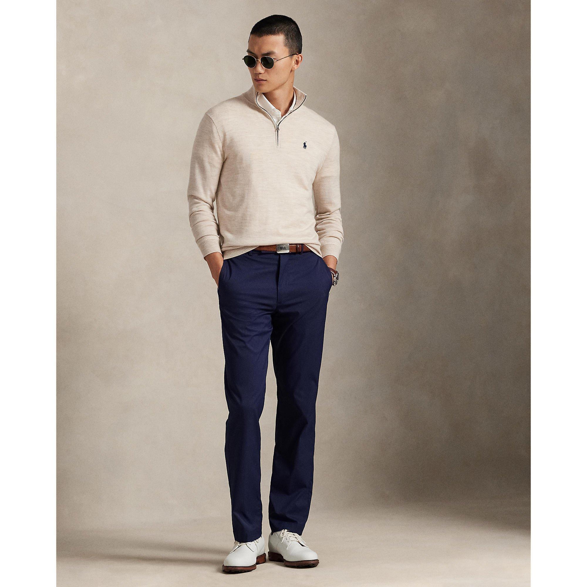 Ecru Heather - Polo Ralph Lauren - Men's Embroidered Pony Logo Ribbed Pullover Jumper - 6