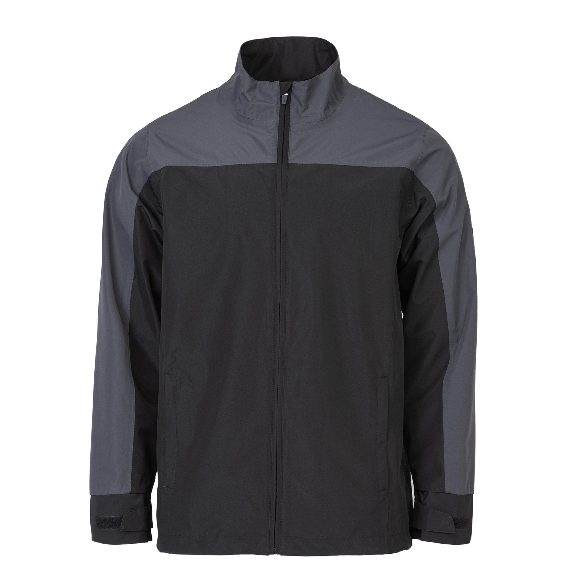 Slazenger Men's Golf Water Resistant Windproof Long Sleeve Funnel Neck Waterproof Jacket - Black - 3XL