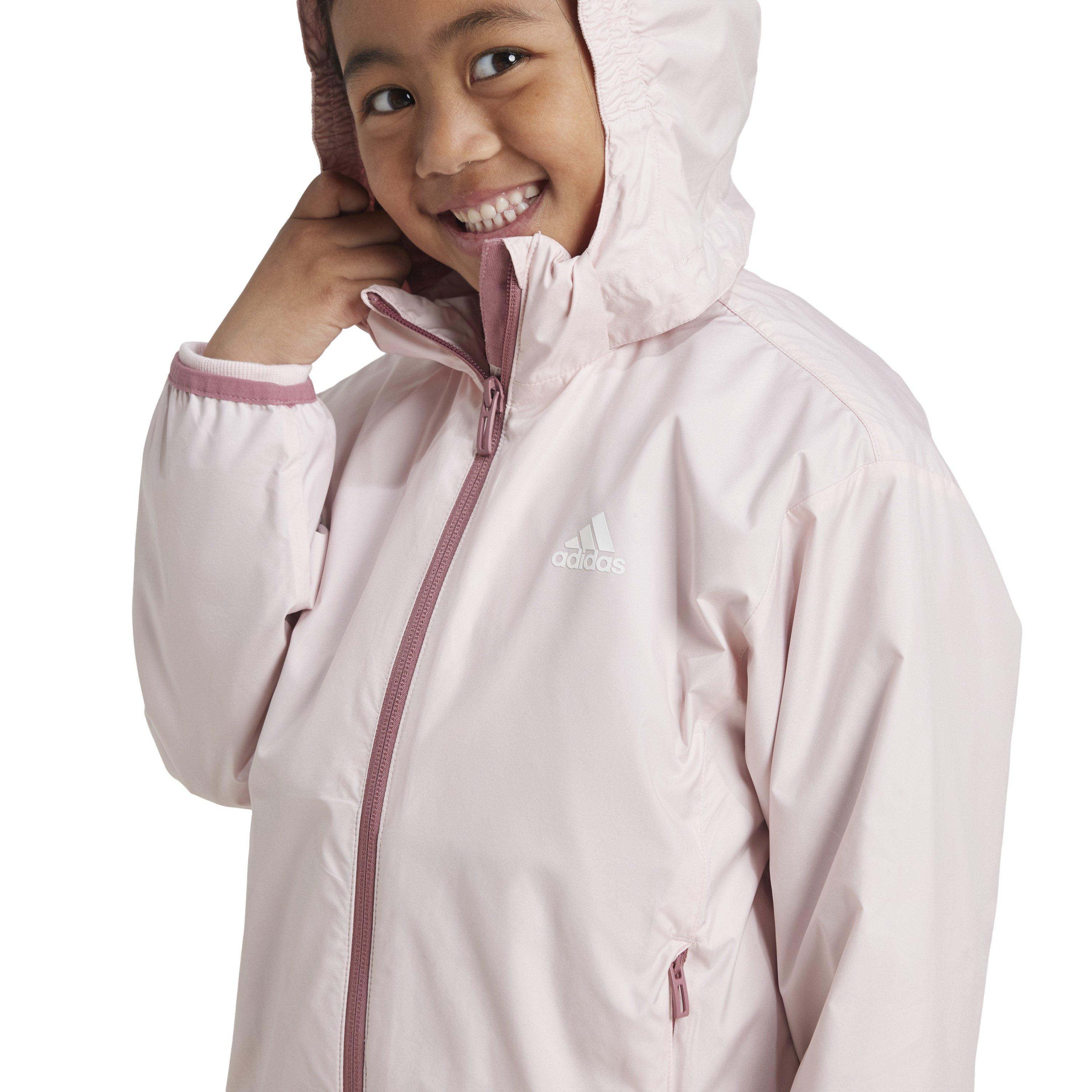 Pješčano roza - adidas - Kids' Utility Detachable Hood Long Sleeve Performance Training Jacket - 5