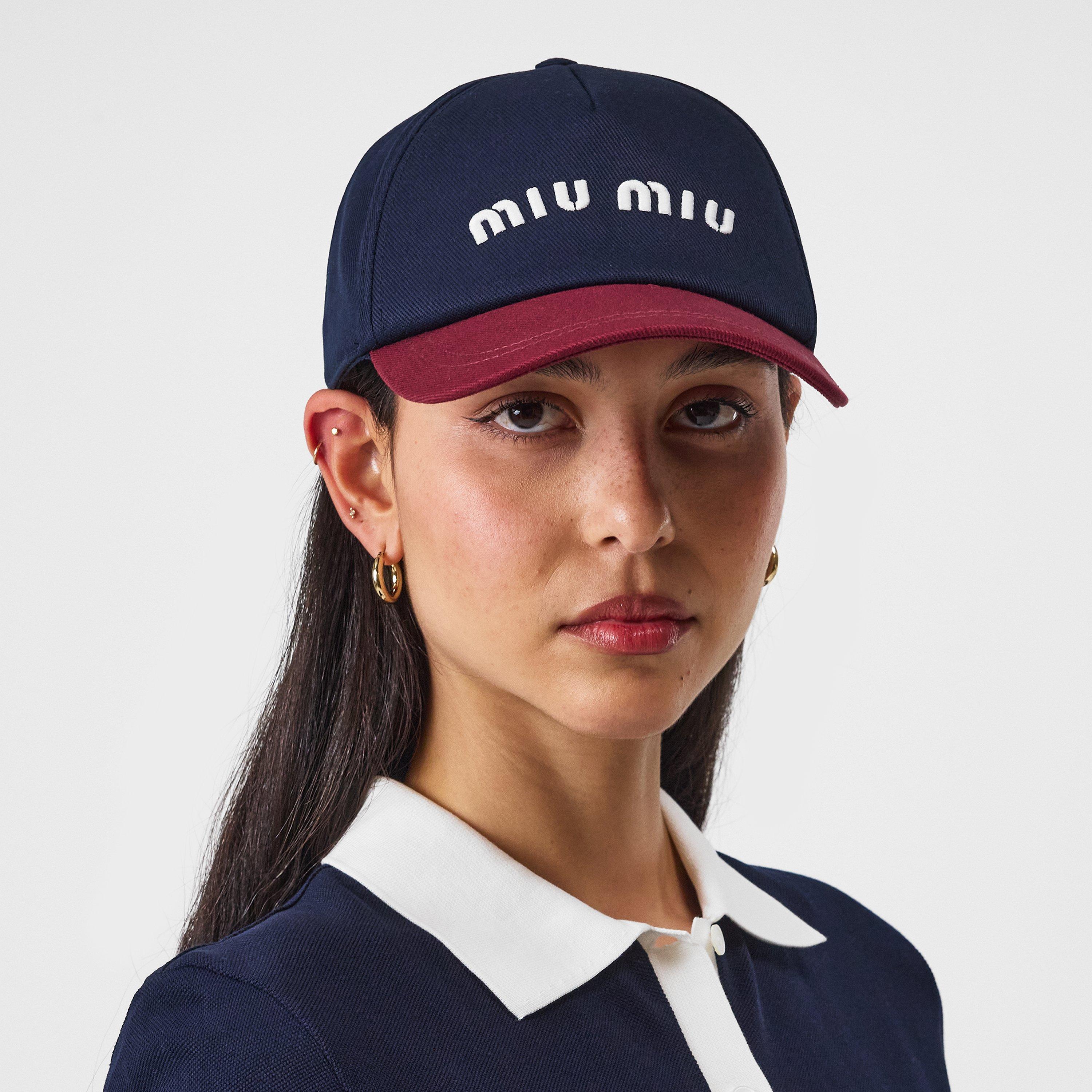 Blue/Burgundy - Miu Miu - Women's Baseball Cap - 3