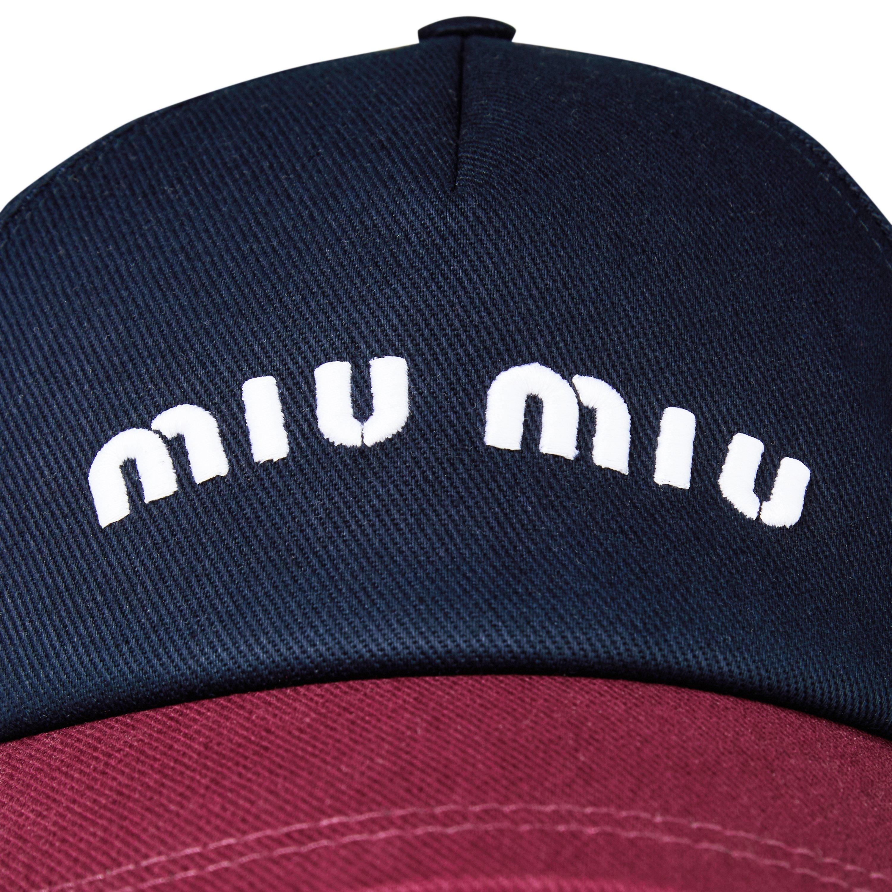 Blue/Burgundy - Miu Miu - Women's Baseball Cap - 4