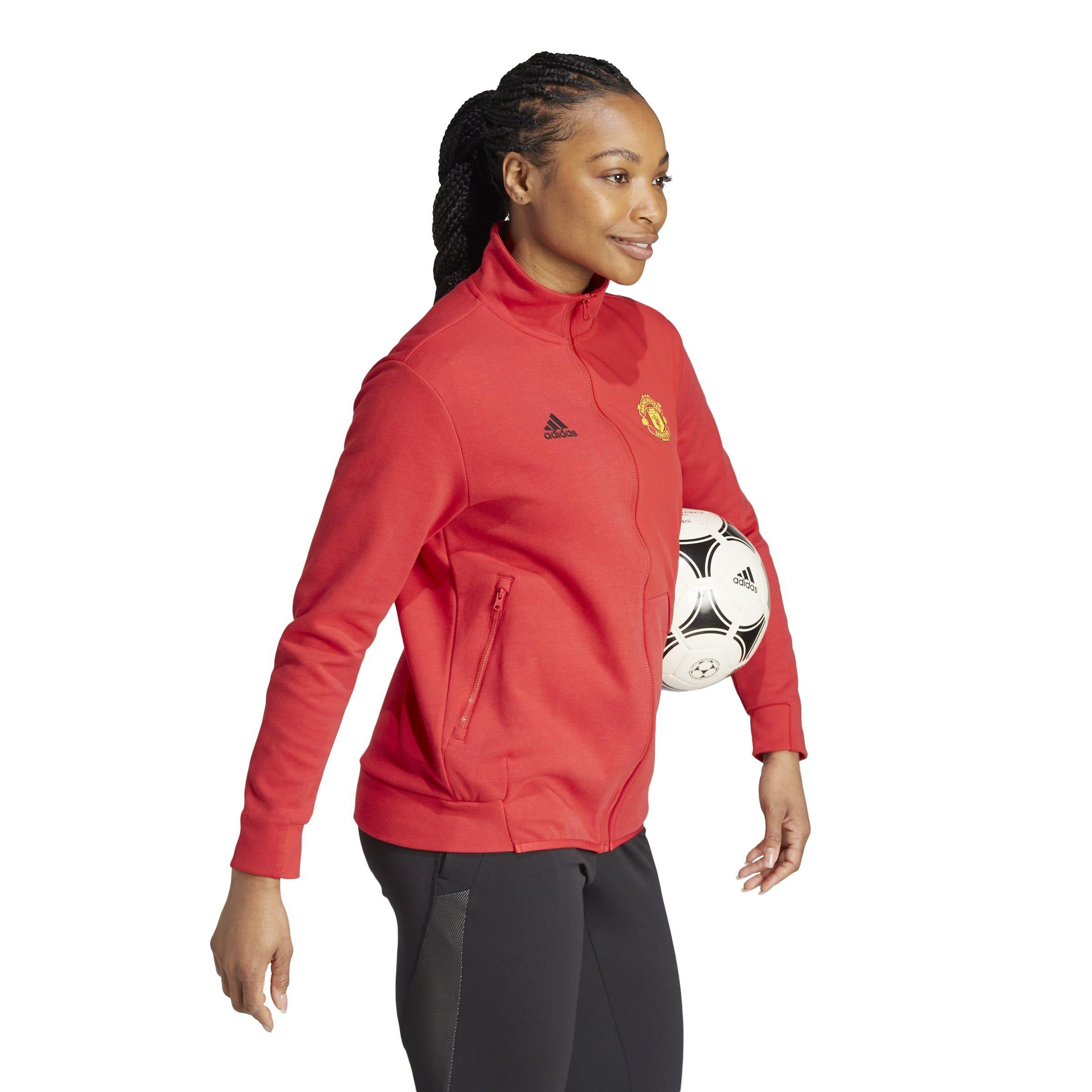 Red - adidas - Manchester United Anthem Jacket Womens - 4