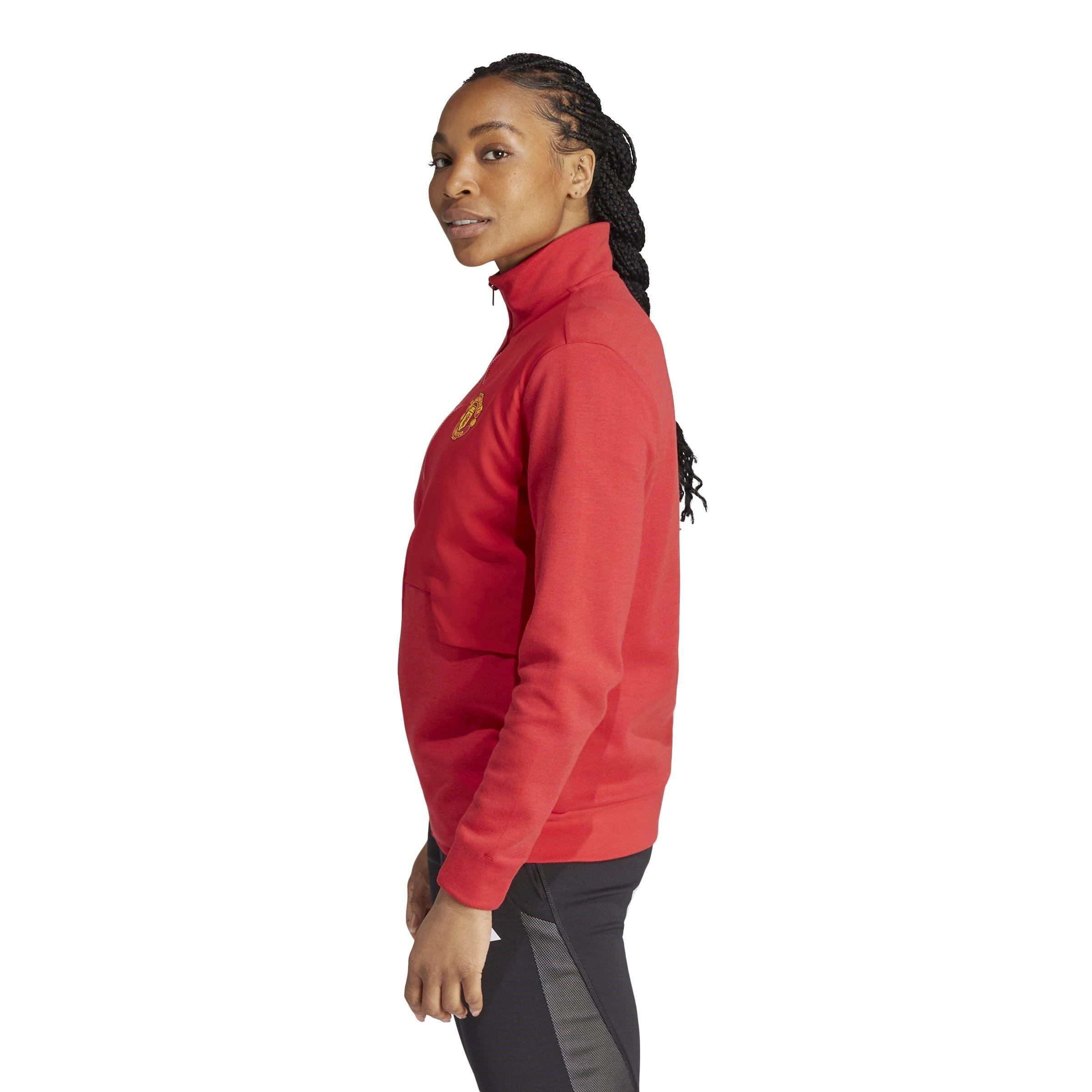 Red - adidas - Manchester United Anthem Jacket Womens - 5